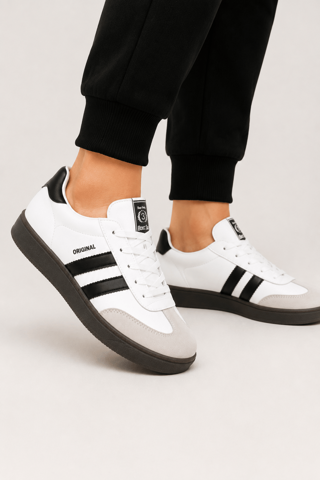 Rahat Unisex Spor Ayakkabı BEYAZ-SİYAH