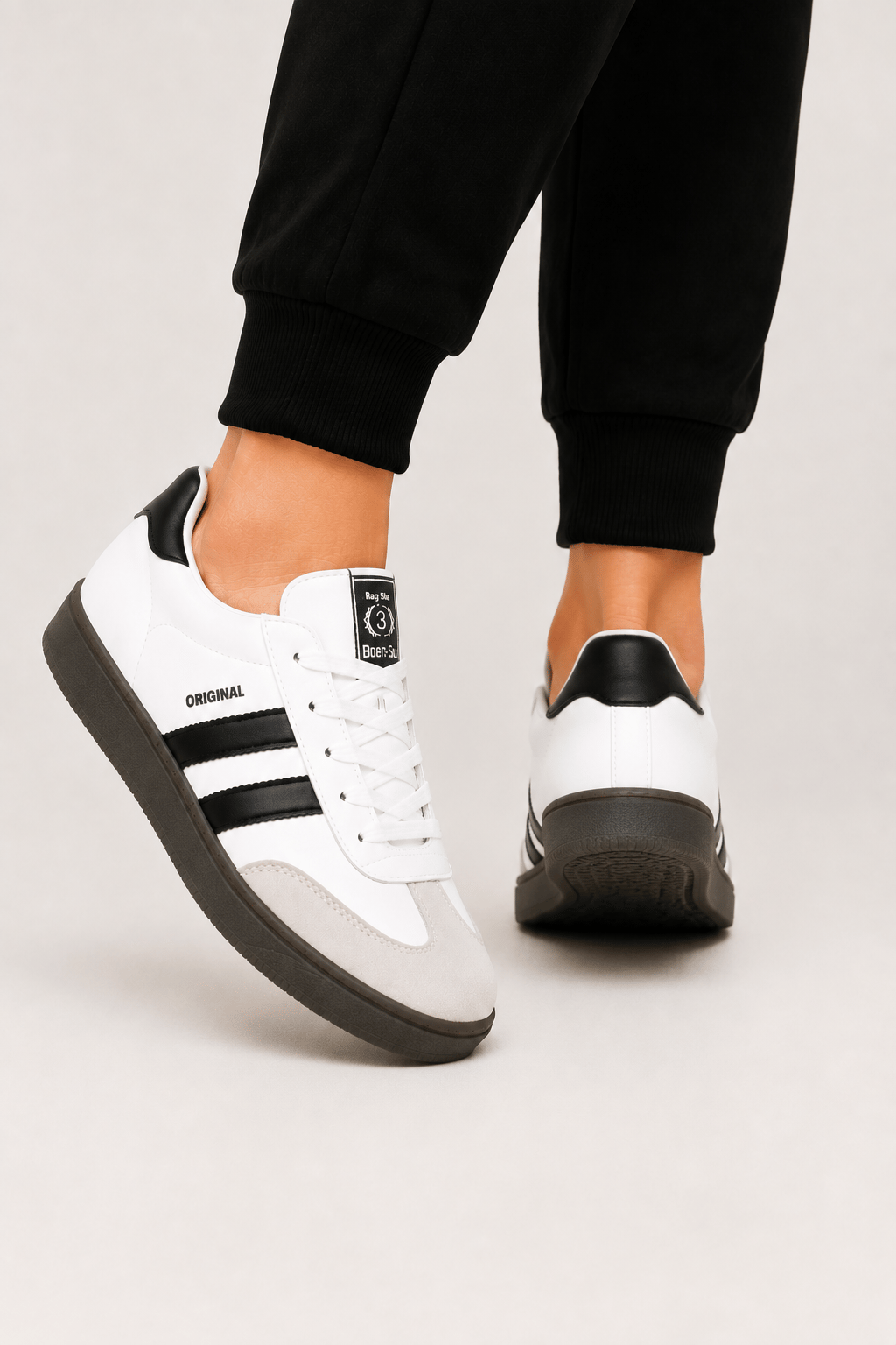 Rahat Unisex Spor Ayakkabı BEYAZ-SİYAH