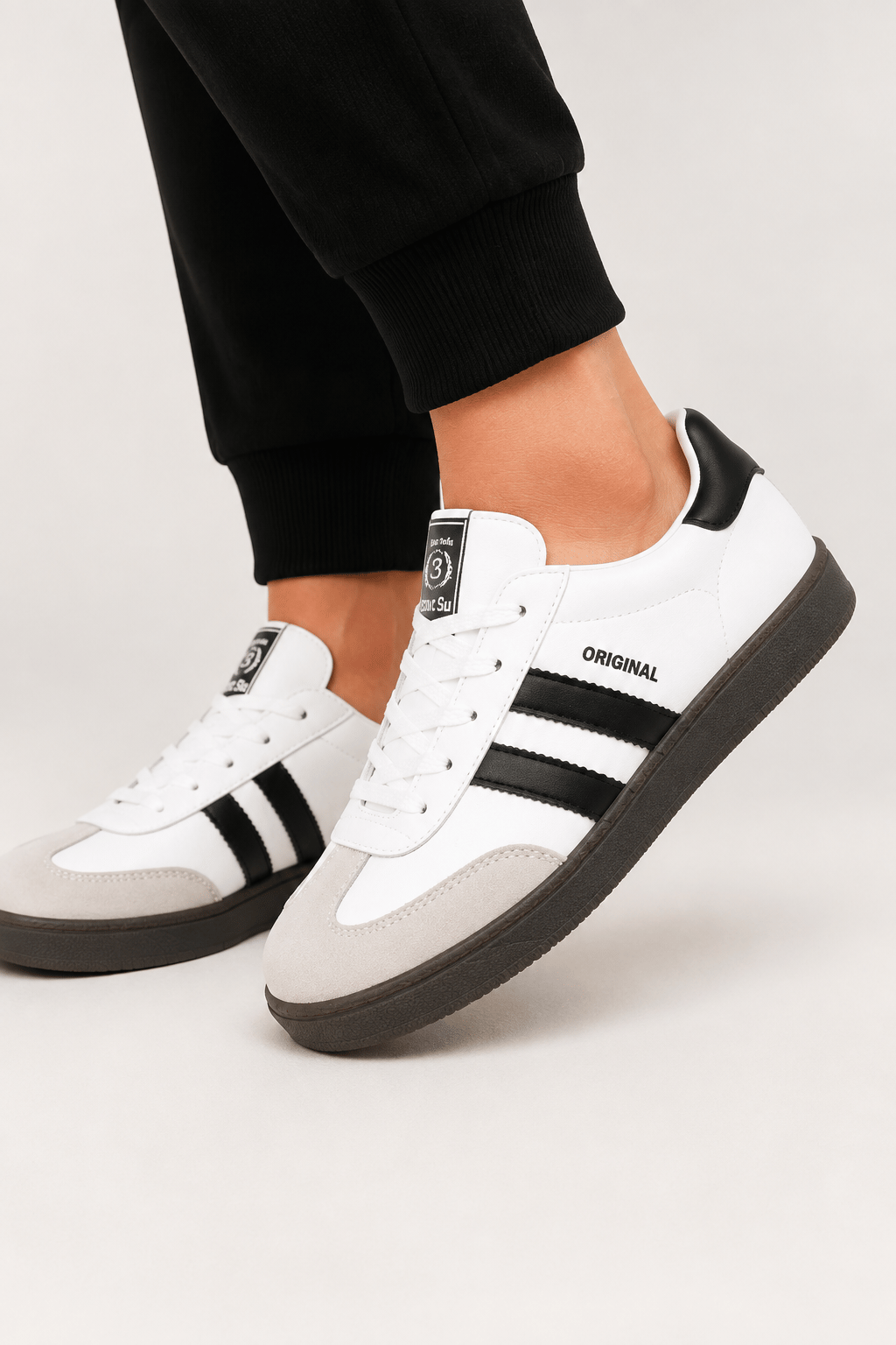 Rahat Unisex Spor Ayakkabı BEYAZ-SİYAH