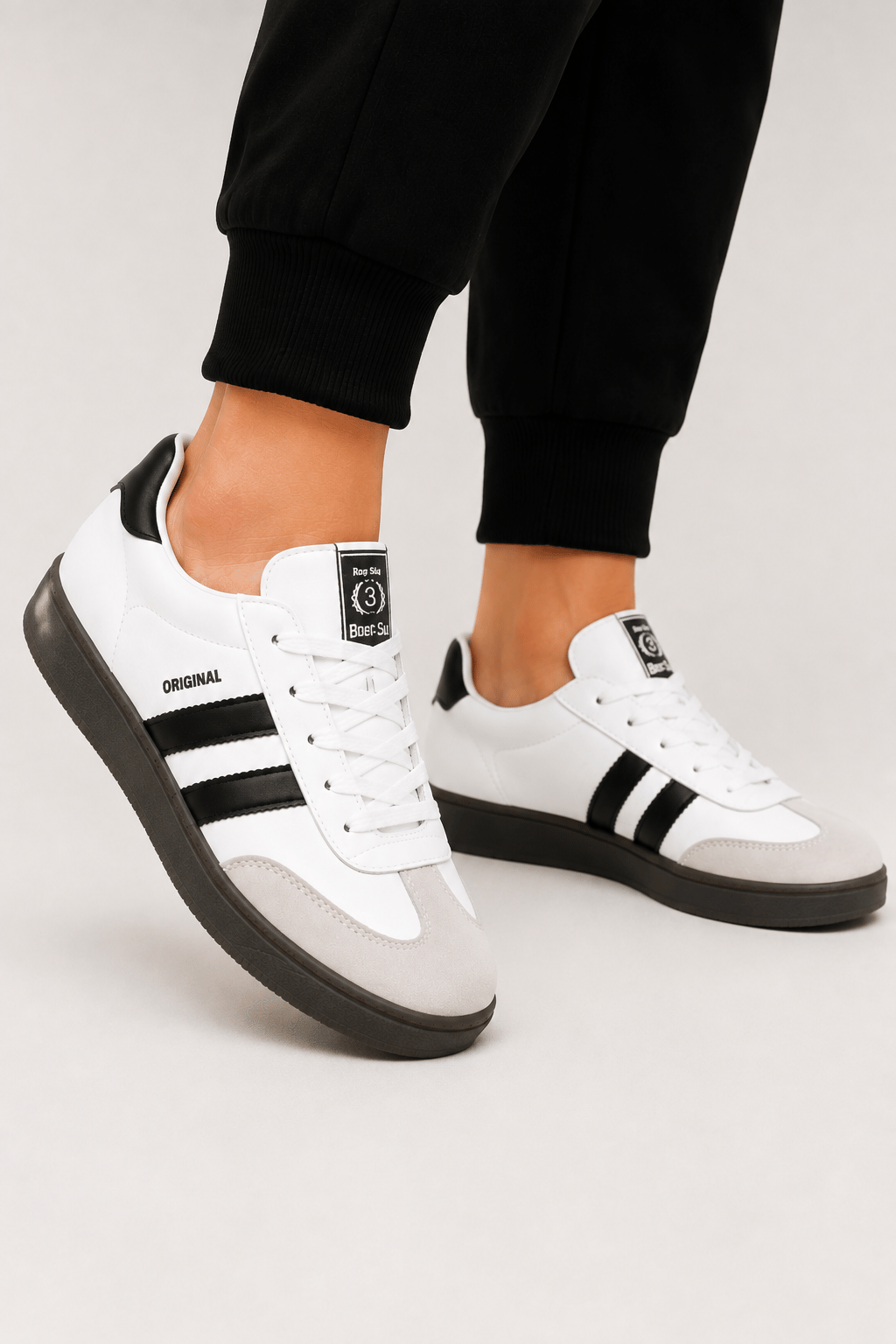 Rahat Unisex Spor Ayakkabı BEYAZ-SİYAH