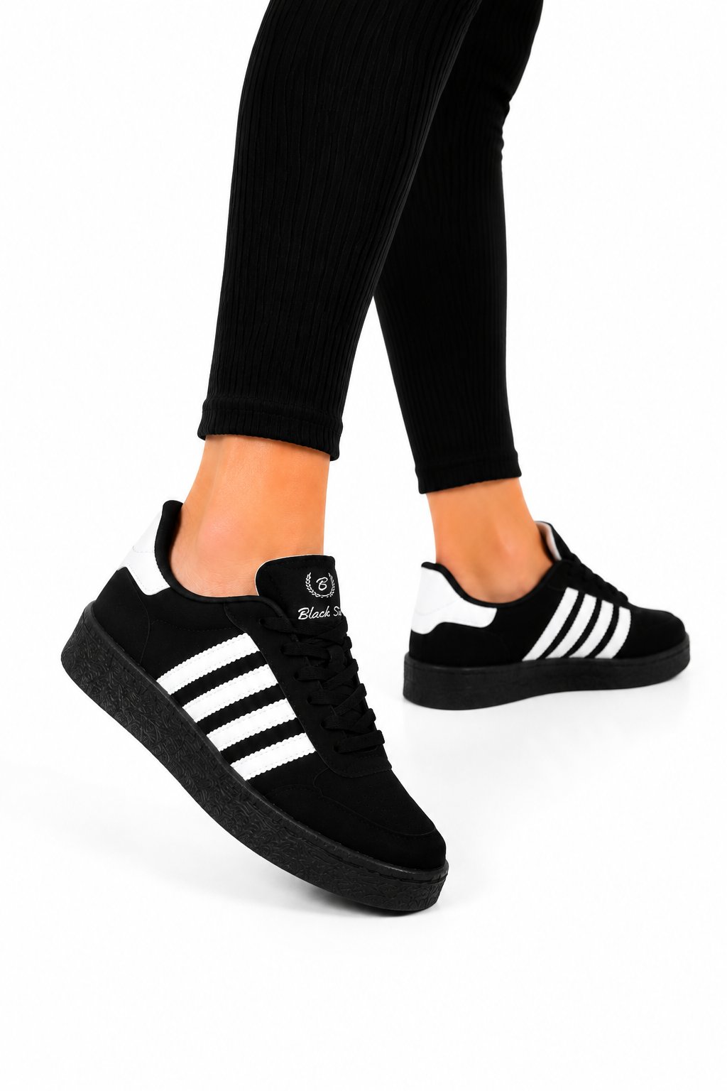 Rahat Unisex Spor Ayakkabı SİYAH-BEYAZ