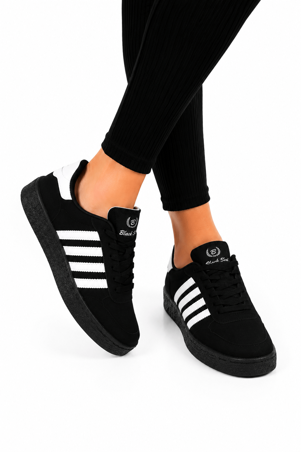 Rahat Unisex Spor Ayakkabı SİYAH-BEYAZ