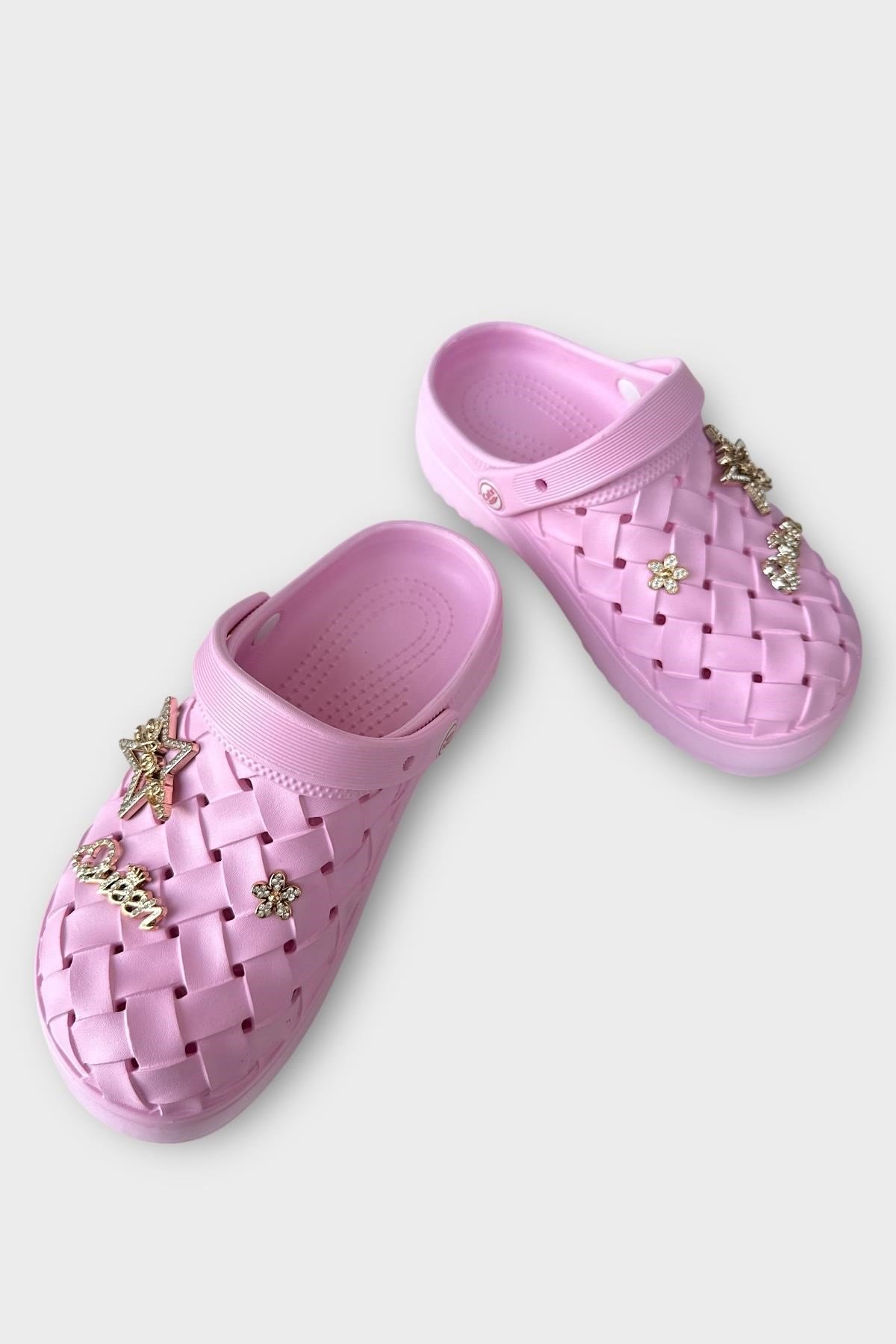 Taşlı Comfort Hafif Yüksek Taban Yazlık Sandalet Kadın Terlik PEMBE