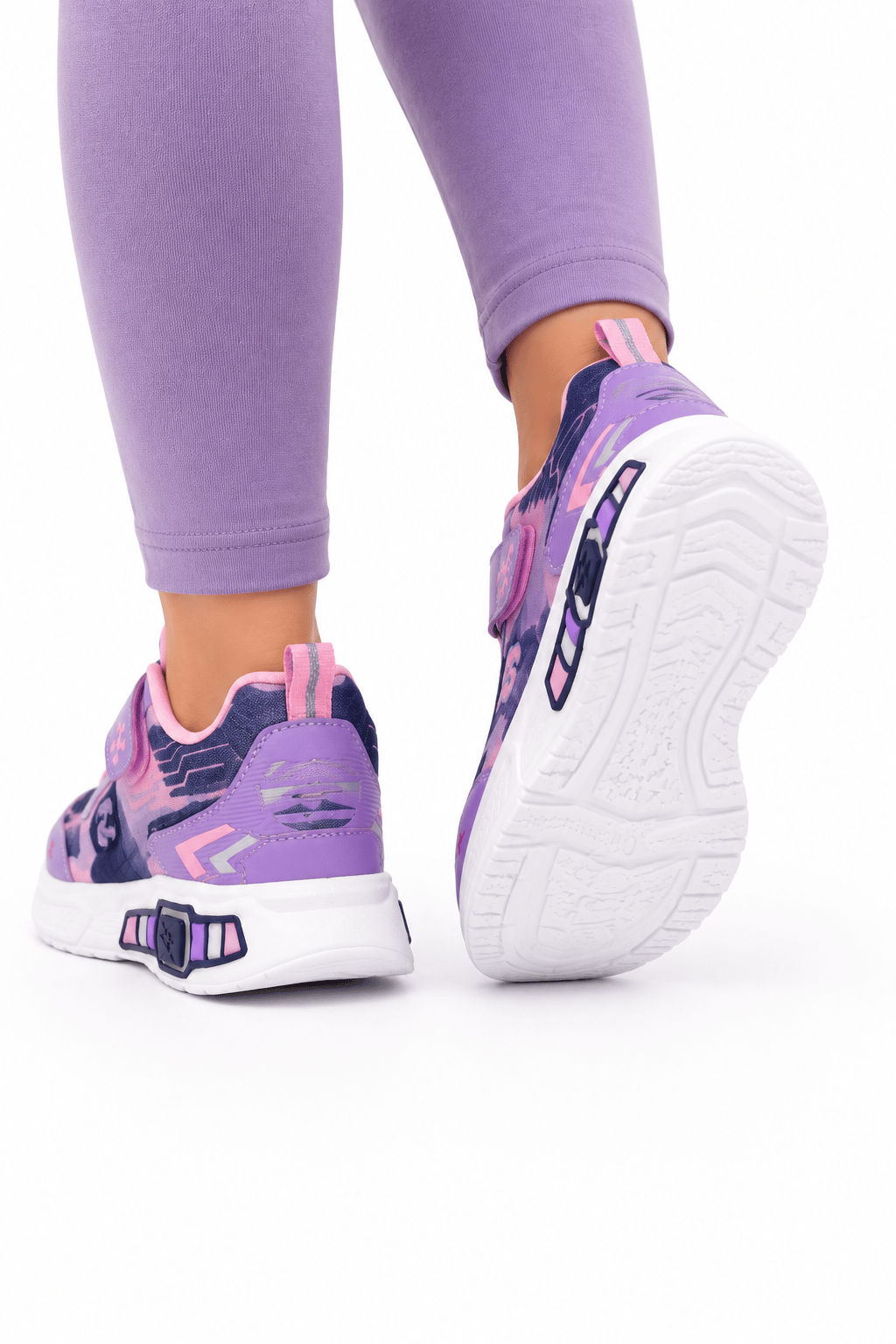 Triko Poli Taban Çocuk Spor Ayakkabı PEMBE-MOR