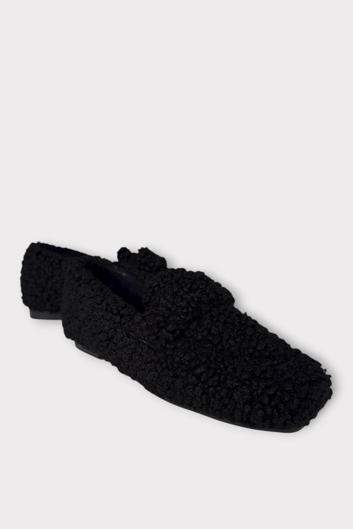 Ultra Yumuşak Peluş Ses Yapmaz Hafif Taban Kadın Ev Babeti SİYAH