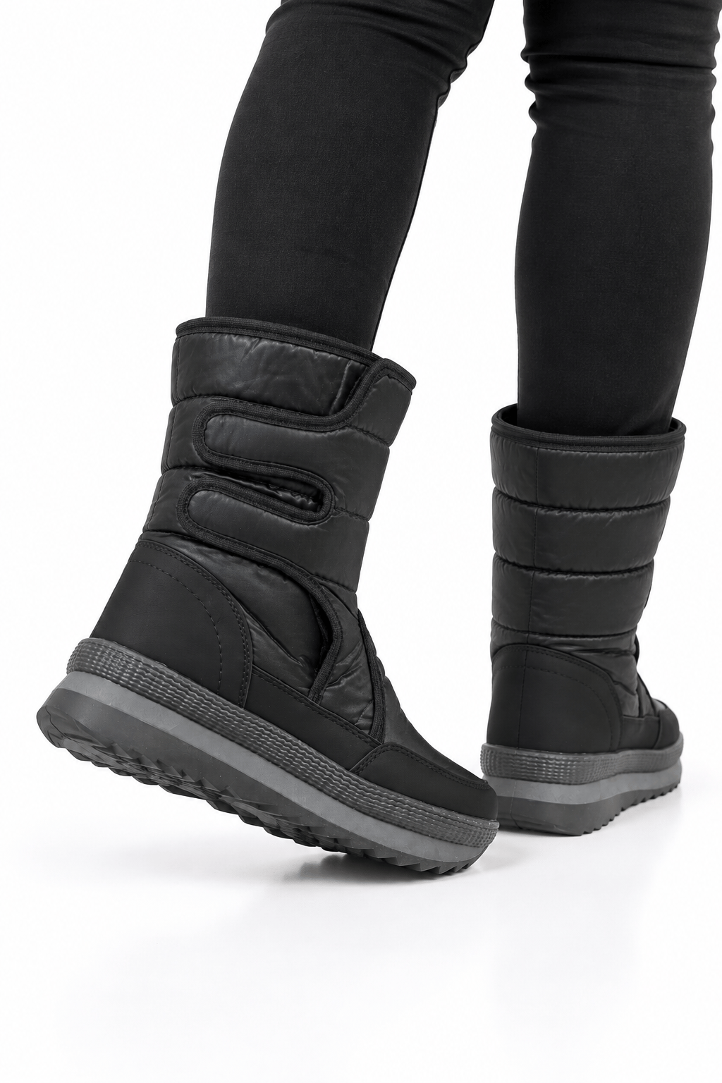 Unisex 36-45 Numara Aralığı Paraşüt Kumaş Kar Botu SİYAH
