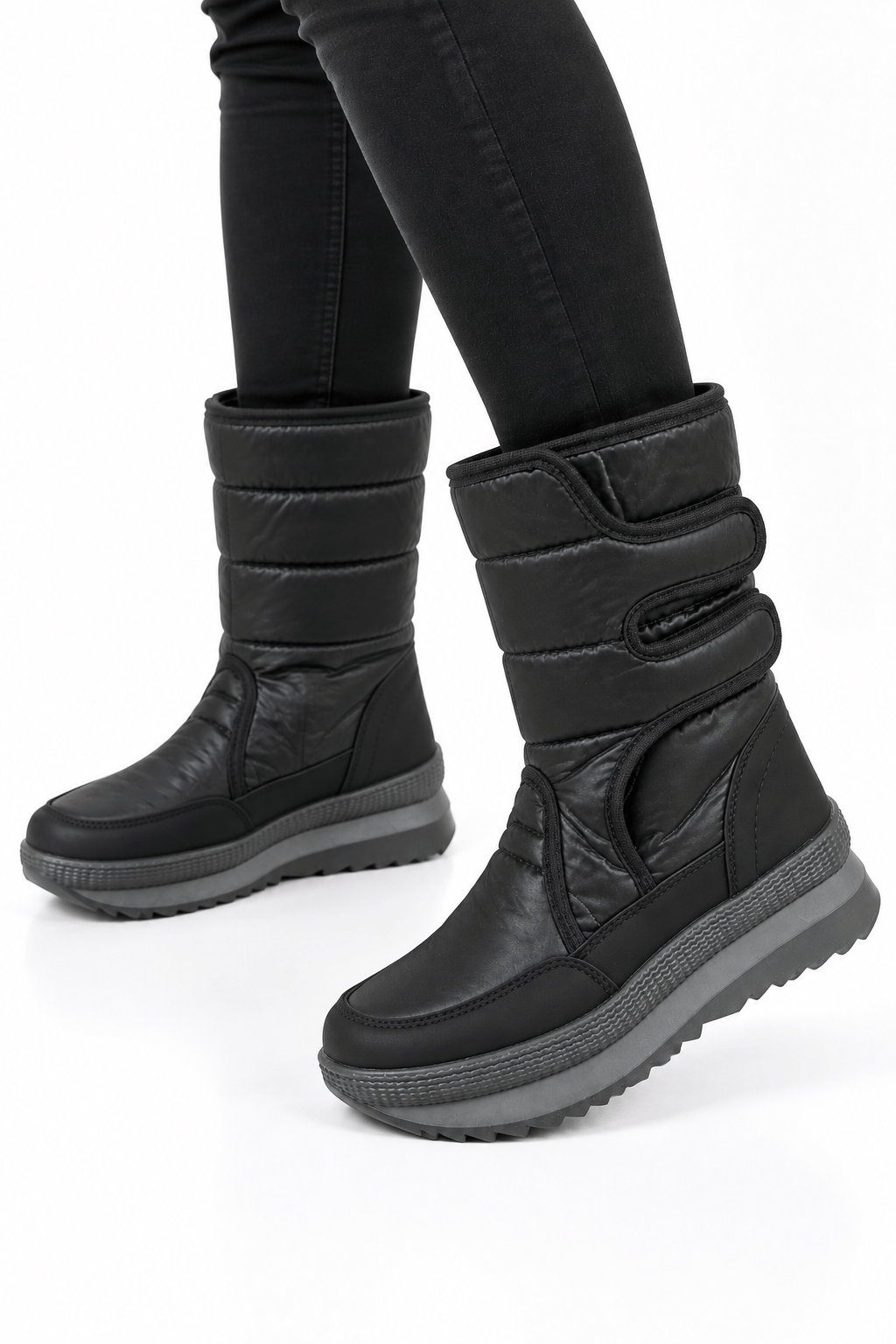 Unisex 36-45 Numara Aralığı Paraşüt Kumaş Kar Botu SİYAH