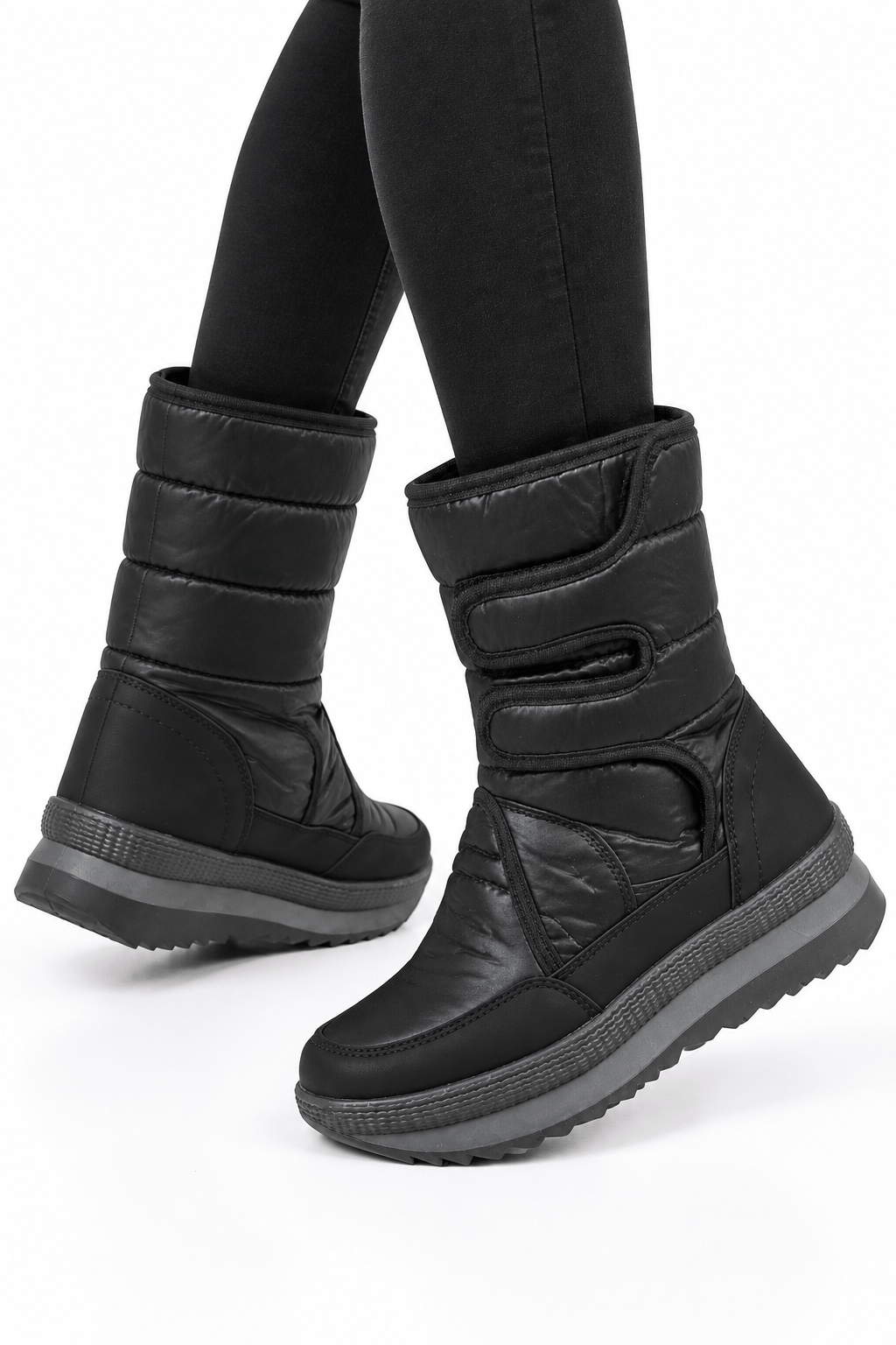 Unisex 36-45 Numara Aralığı Paraşüt Kumaş Kar Botu SİYAH