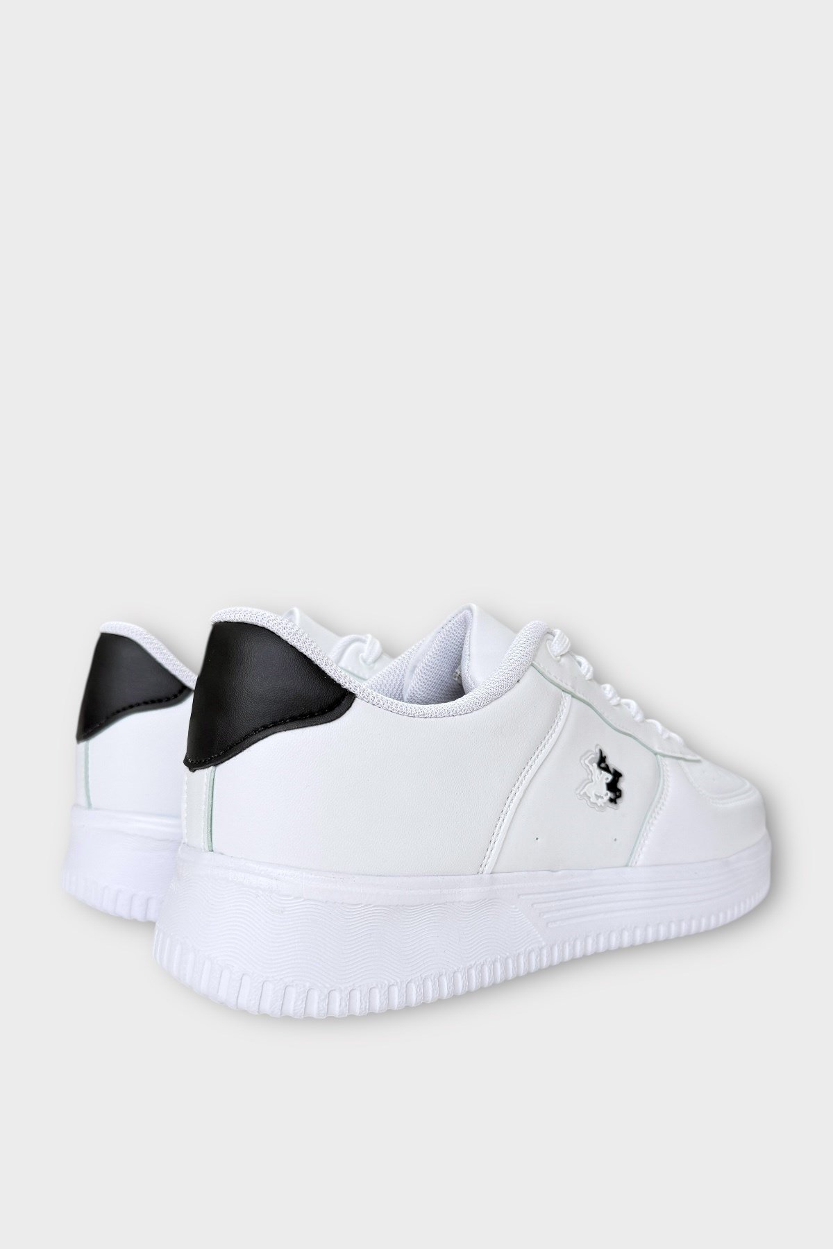 Unisex AirForce Faylon Taban Spor Sneaker Ayakkabı BEYAZ - SİYAH