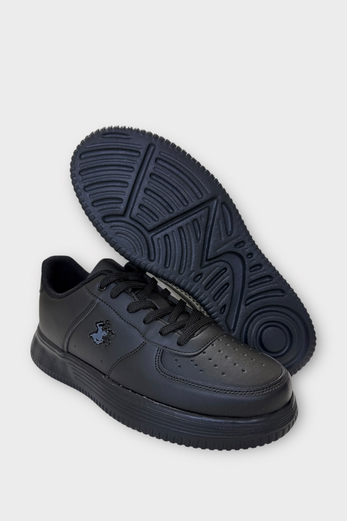 Unisex AirForce Faylon Taban Spor Sneaker Ayakkabı SİYAH