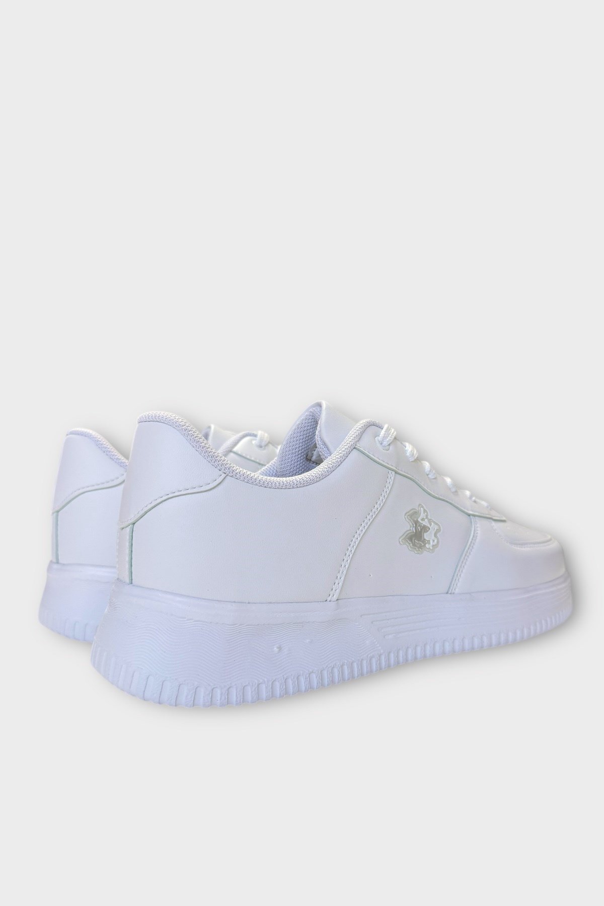 Unisex AirForce Faylon Taban Spor Sneaker Ayakkabı BEYAZ