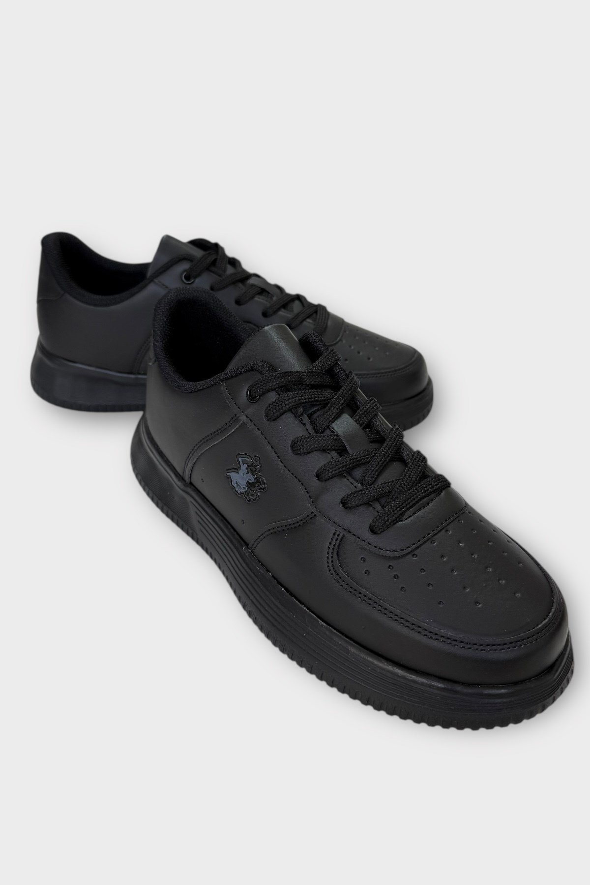 Unisex AirForce Faylon Taban Spor Sneaker Ayakkabı SİYAH