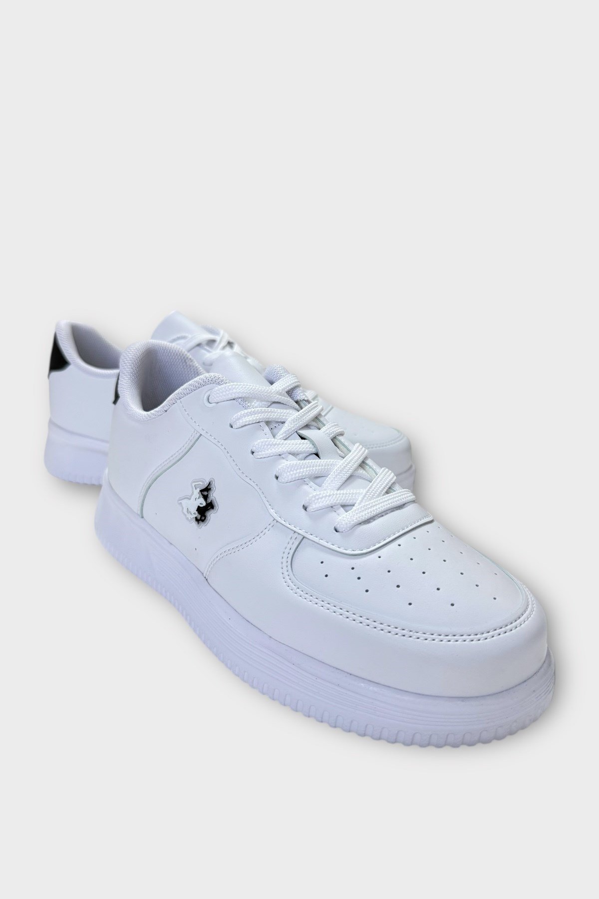 Unisex AirForce Faylon Taban Spor Sneaker Ayakkabı BEYAZ - SİYAH