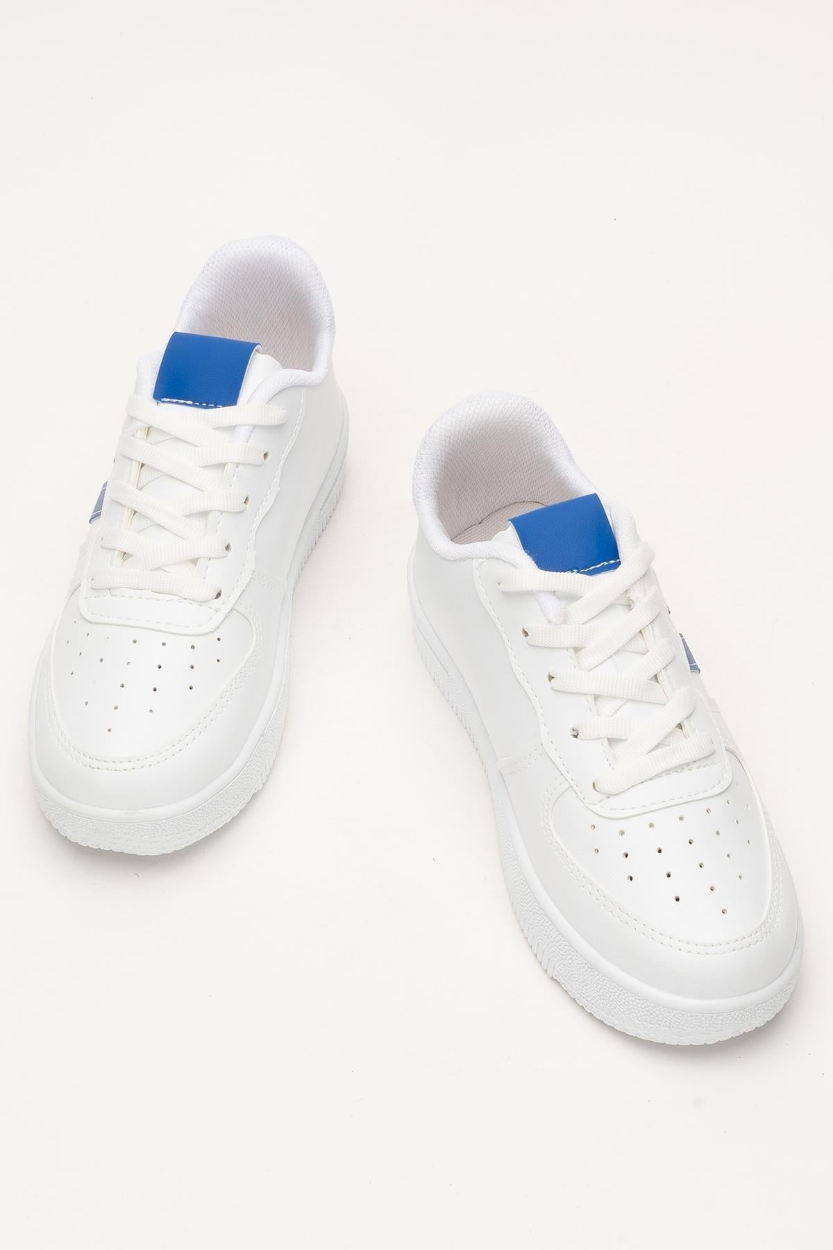 Unisex Bağcıklı Spor Sneaker Ayakkabı BEYAZ - SAKS