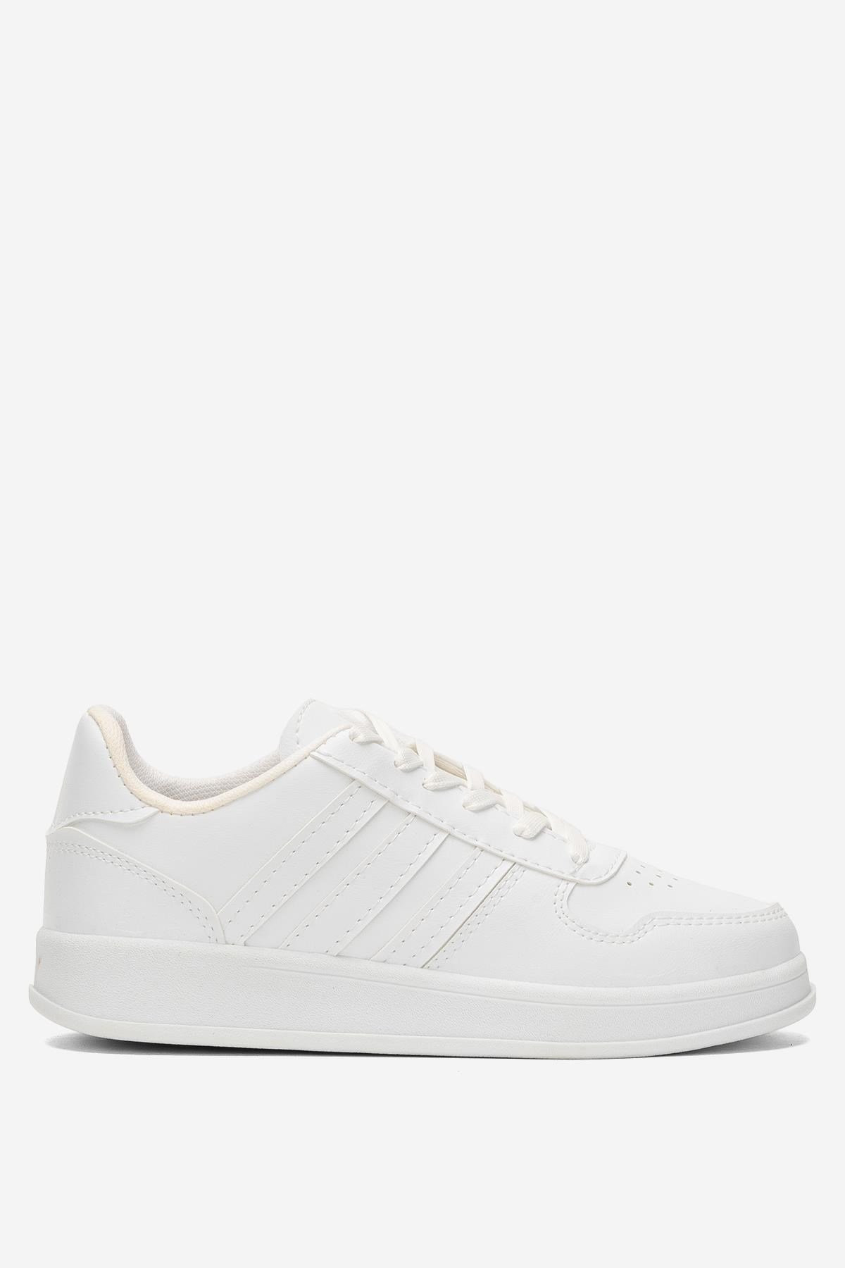 Unisex Bağcıklı Spor Sneaker Ayakkabı BEYAZ