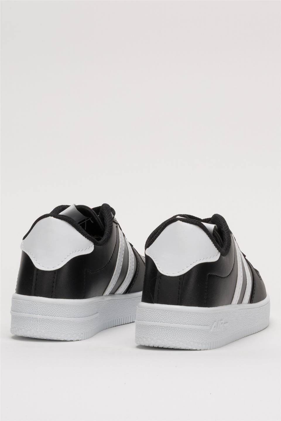 Unisex Bağcıklı Spor Sneaker Ayakkabı SİYAH - BEYAZ