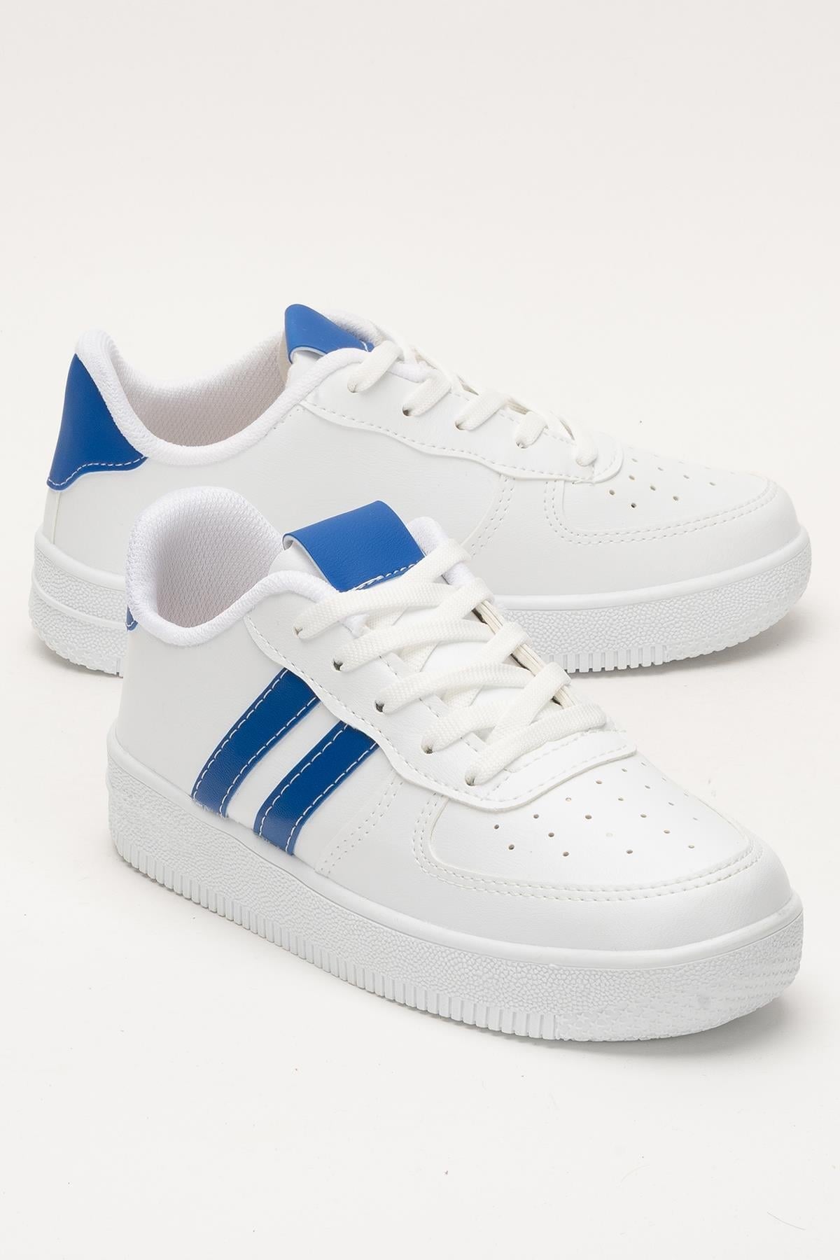 Unisex Bağcıklı Spor Sneaker Ayakkabı BEYAZ - SAKS