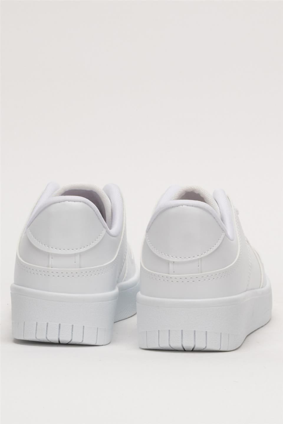 Unisex Bağcıklı Spor Sneaker Ayakkabı BEYAZ