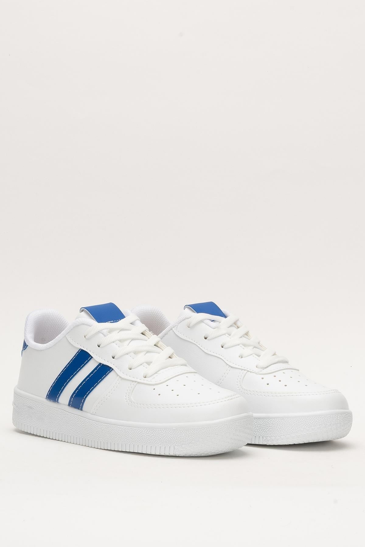 Unisex Bağcıklı Spor Sneaker Ayakkabı BEYAZ - SAKS