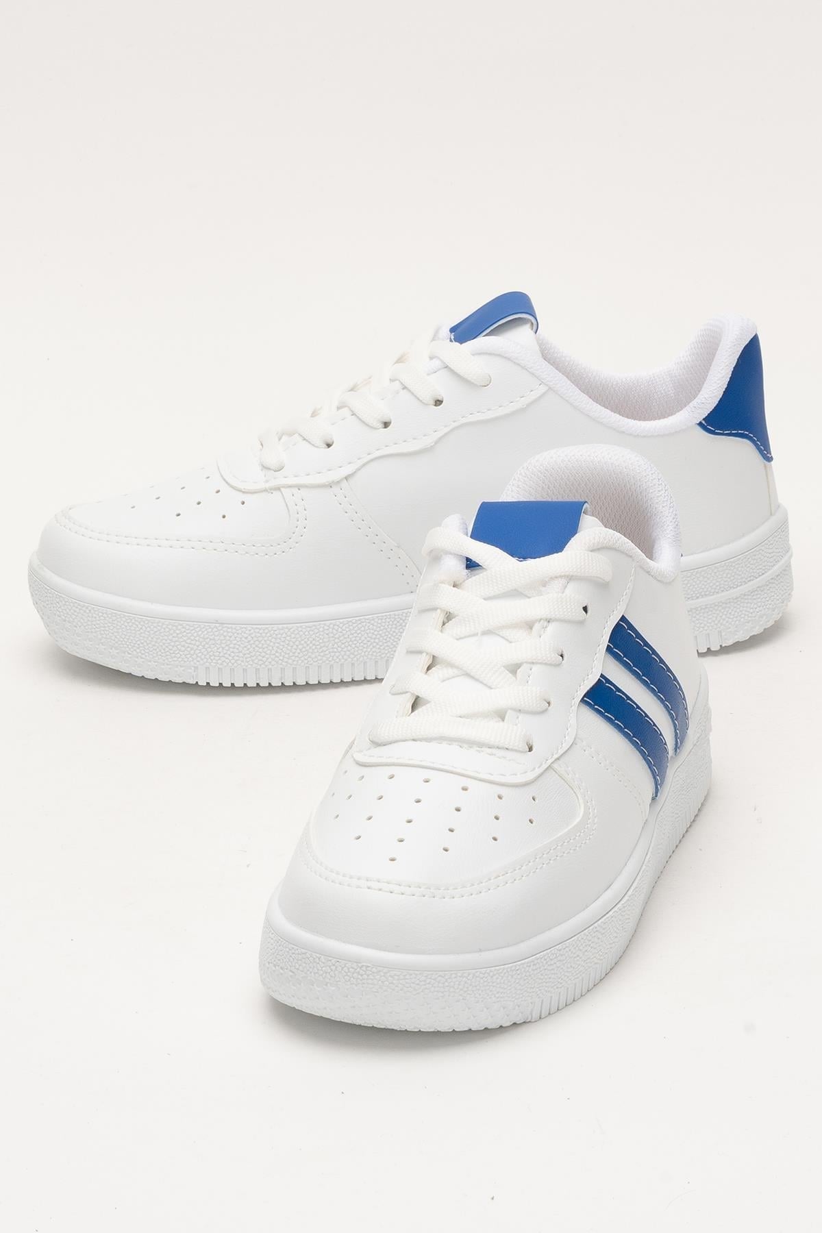 Unisex Bağcıklı Spor Sneaker Ayakkabı BEYAZ - SAKS