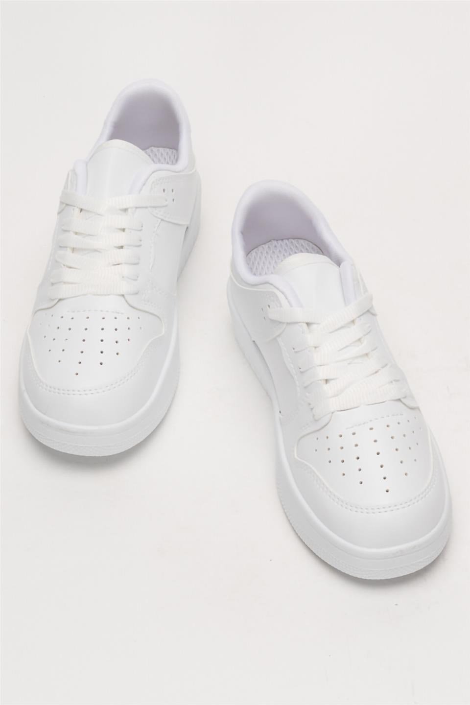 Unisex Bağcıklı Spor Sneaker Ayakkabı BEYAZ