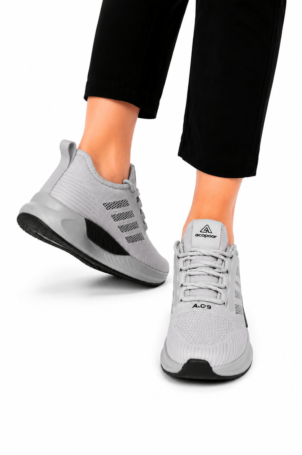 Unisex Cilt Poli Taban Spor Ayakkabı GRI