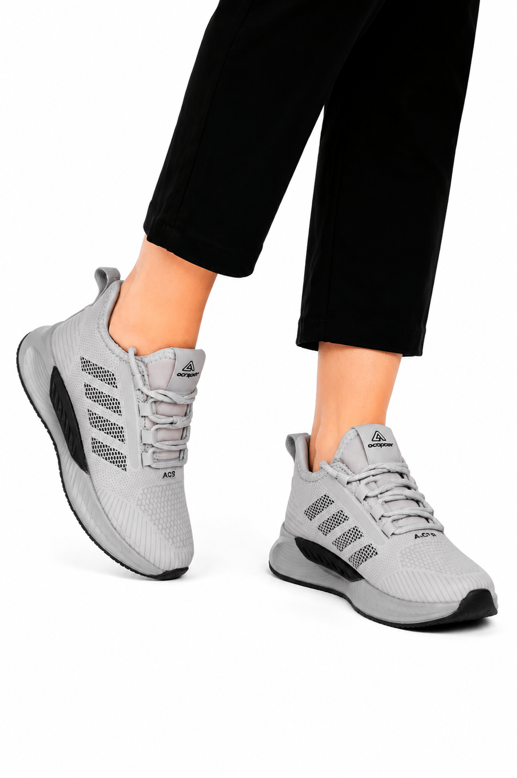 Unisex Cilt Poli Taban Spor Ayakkabı GRI