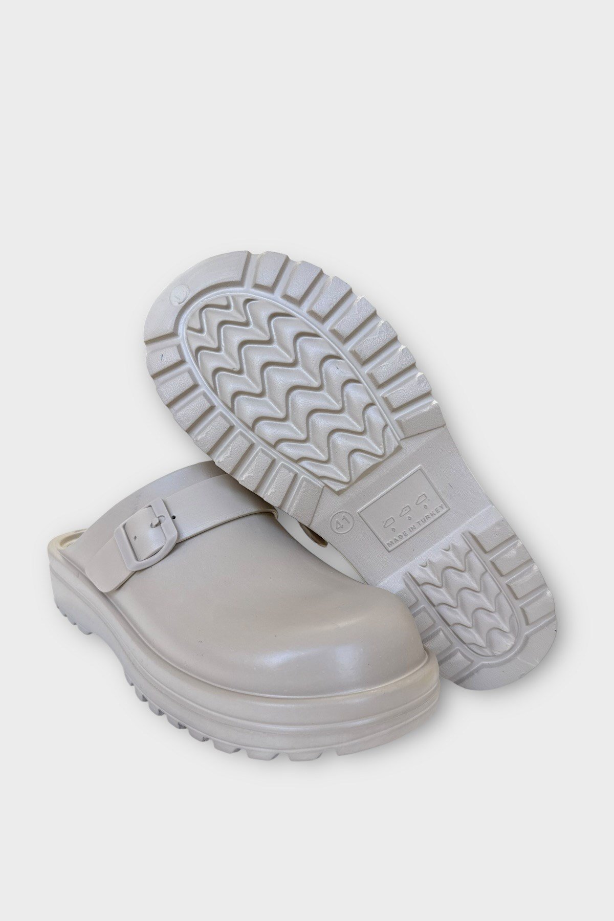 Unisex Comfort Kalın Taban Medikal Hemşire Doktor Sabo Terlik BEJ