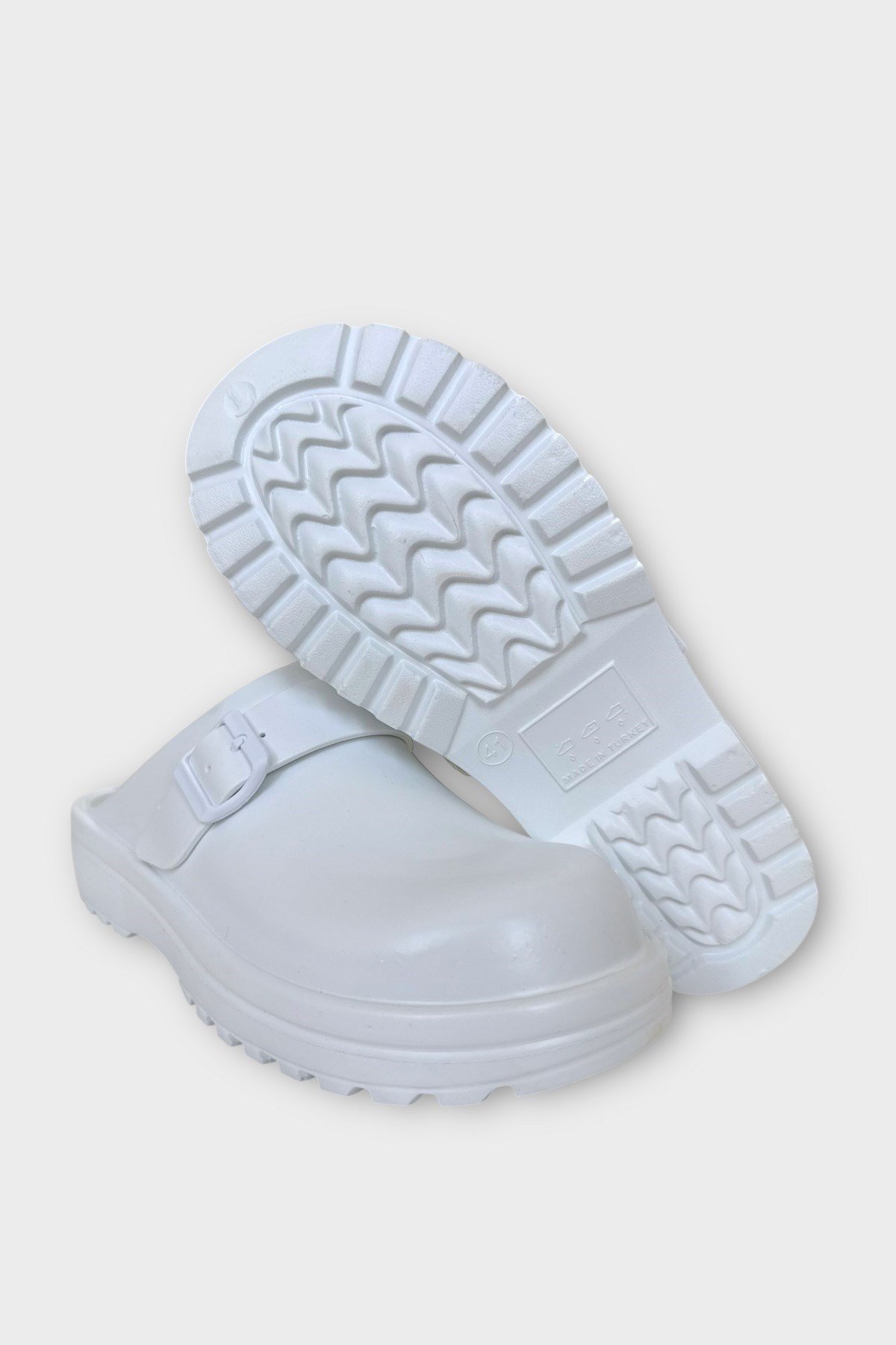 Unisex Comfort Kalın Taban Medikal Hemşire Doktor Sabo Terlik BEYAZ