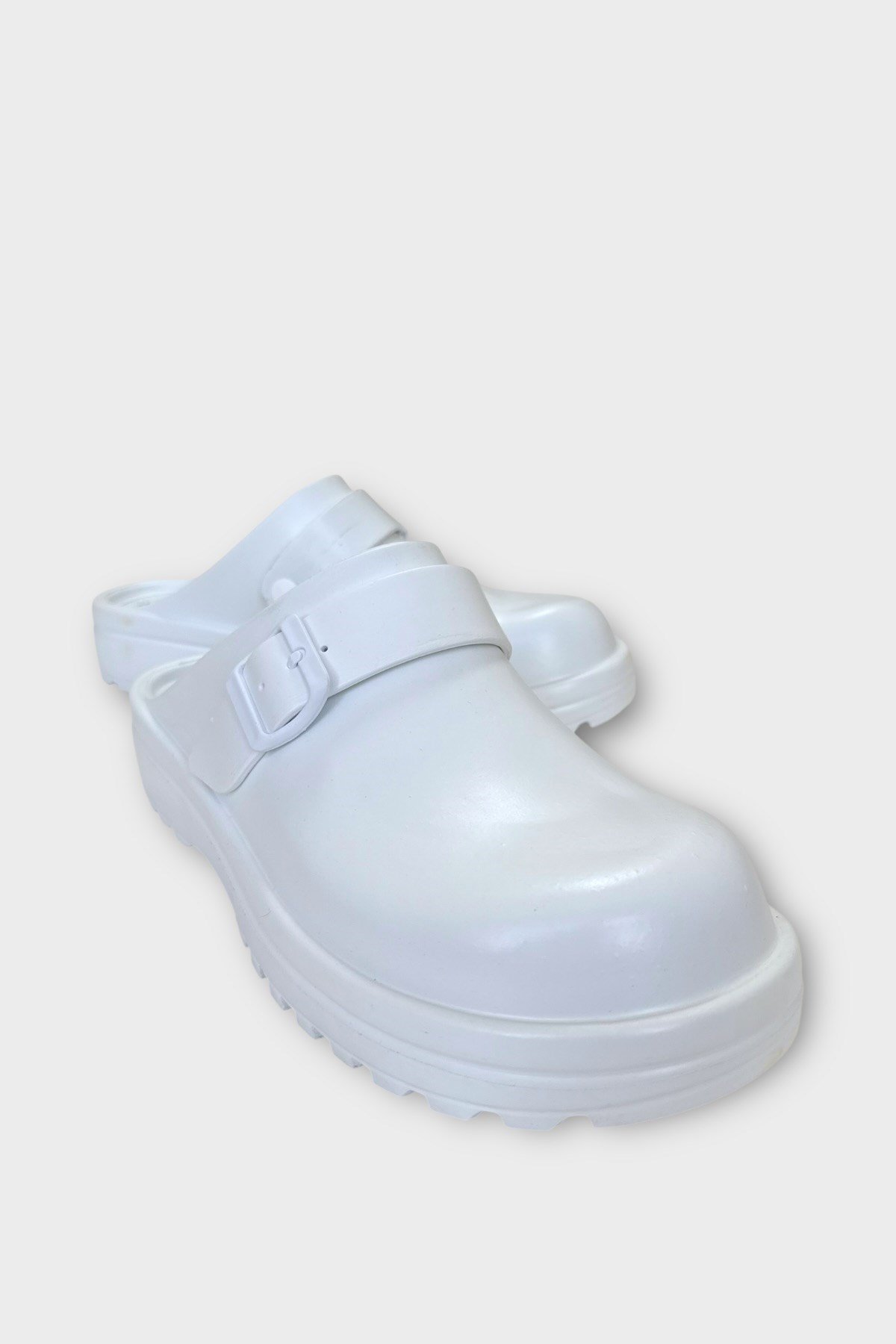 Unisex Comfort Kalın Taban Medikal Hemşire Doktor Sabo Terlik BEYAZ