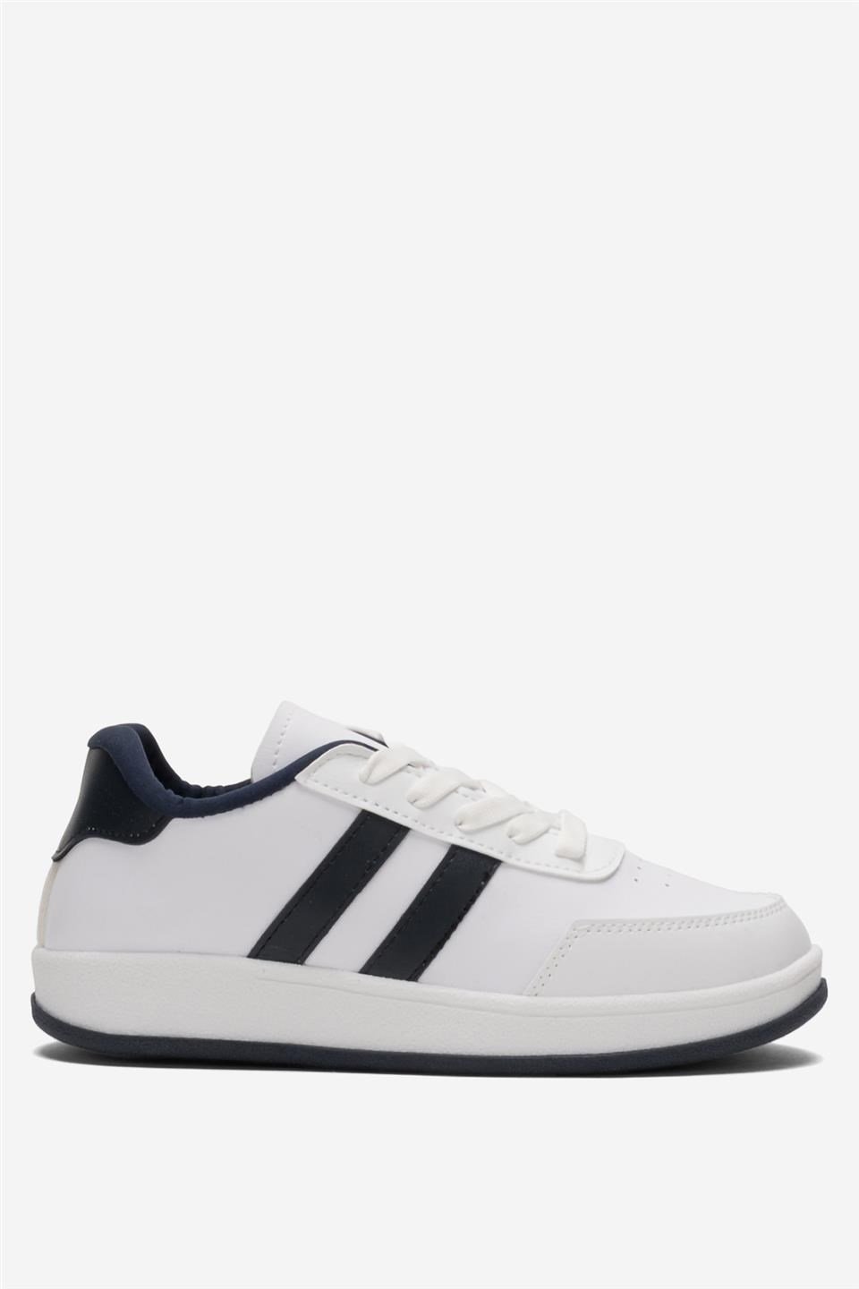 Unisex Düz Hafif Taban Sneaker Ayakkabı BEYAZ - LACİVERT