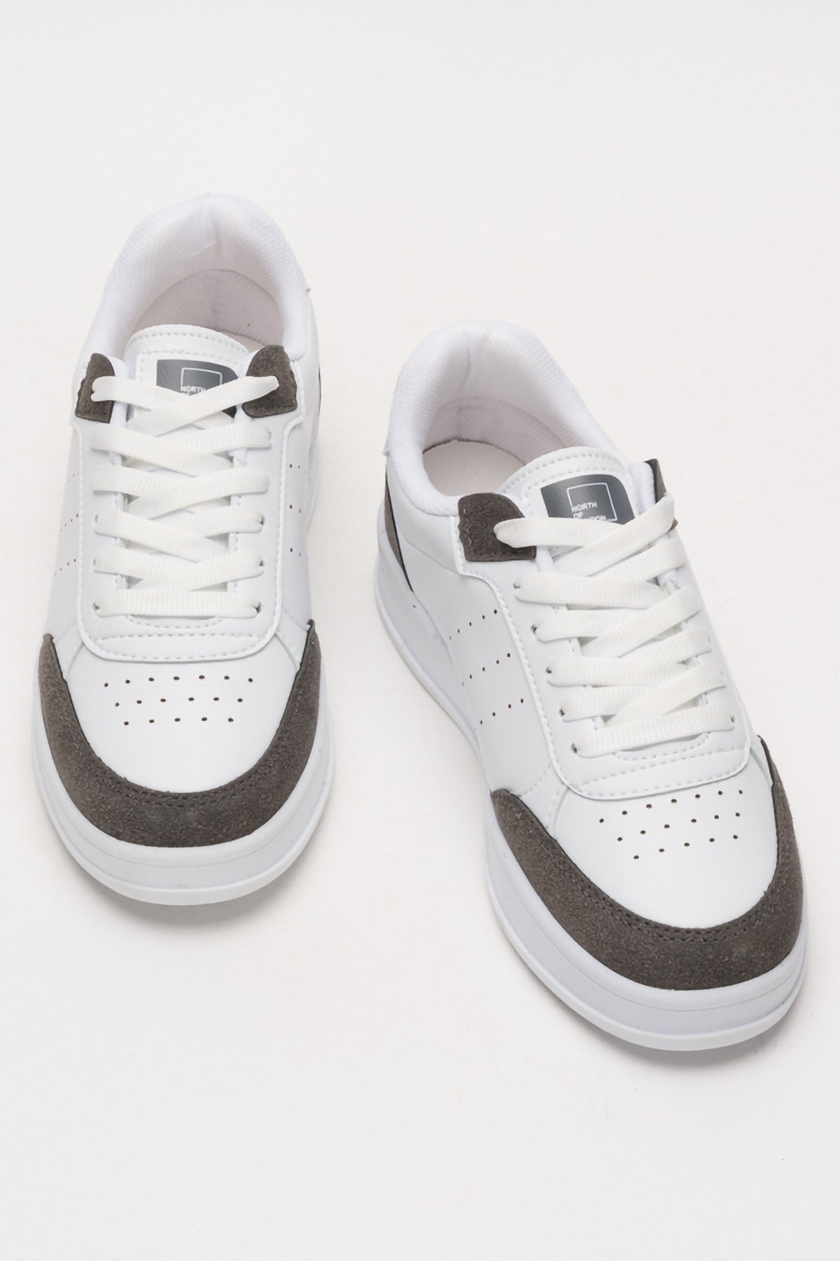 Unisex Düz Hafif Taban Sneaker Ayakkabı BEYAZ - FÜME