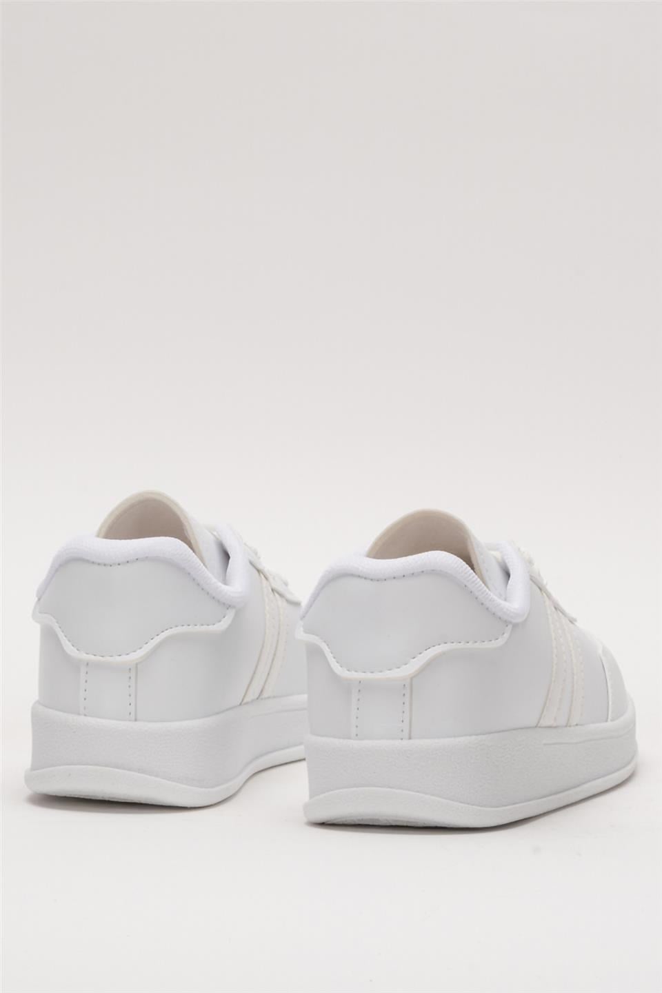 Unisex Düz Hafif Taban Sneaker Ayakkabı BEYAZ