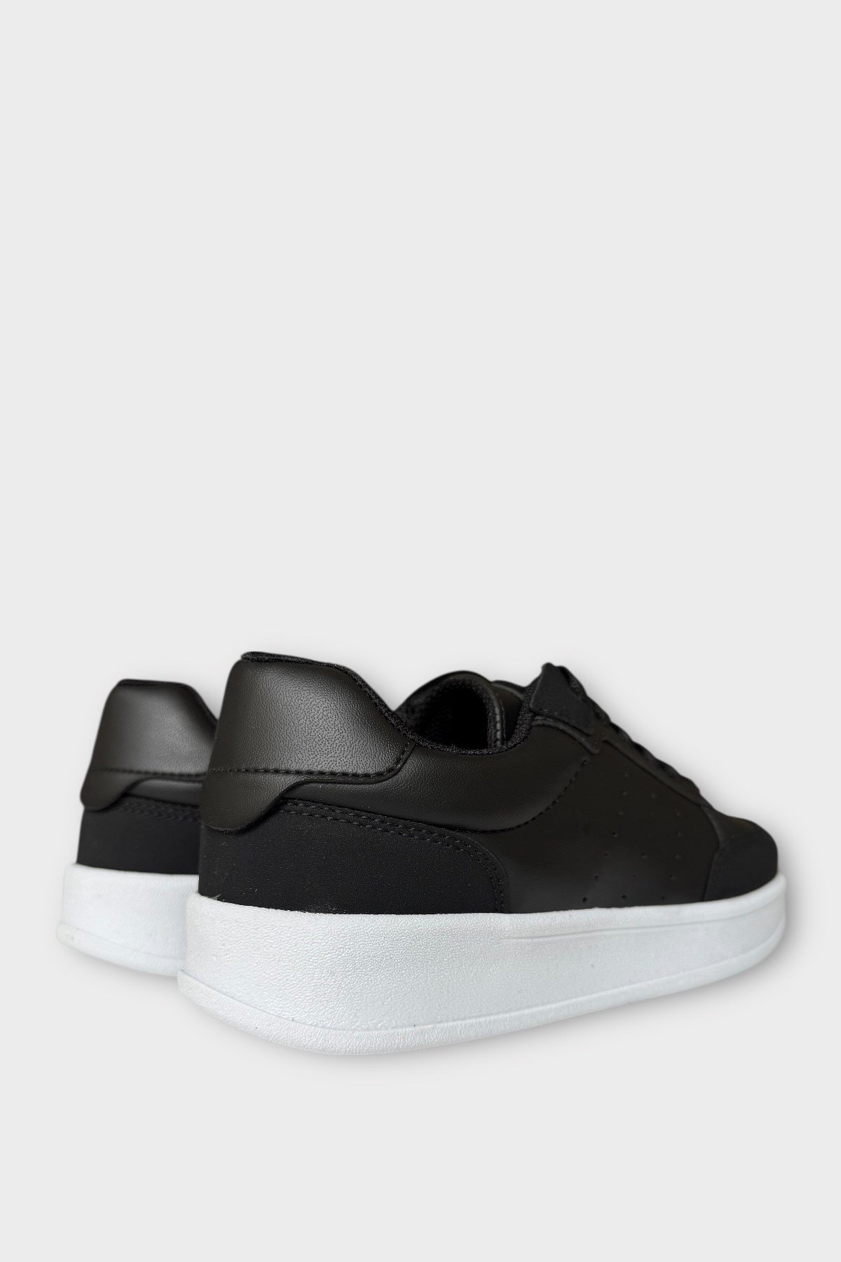 Unisex Düz Hafif Taban Sneaker Ayakkabı SİYAH BEYAZ