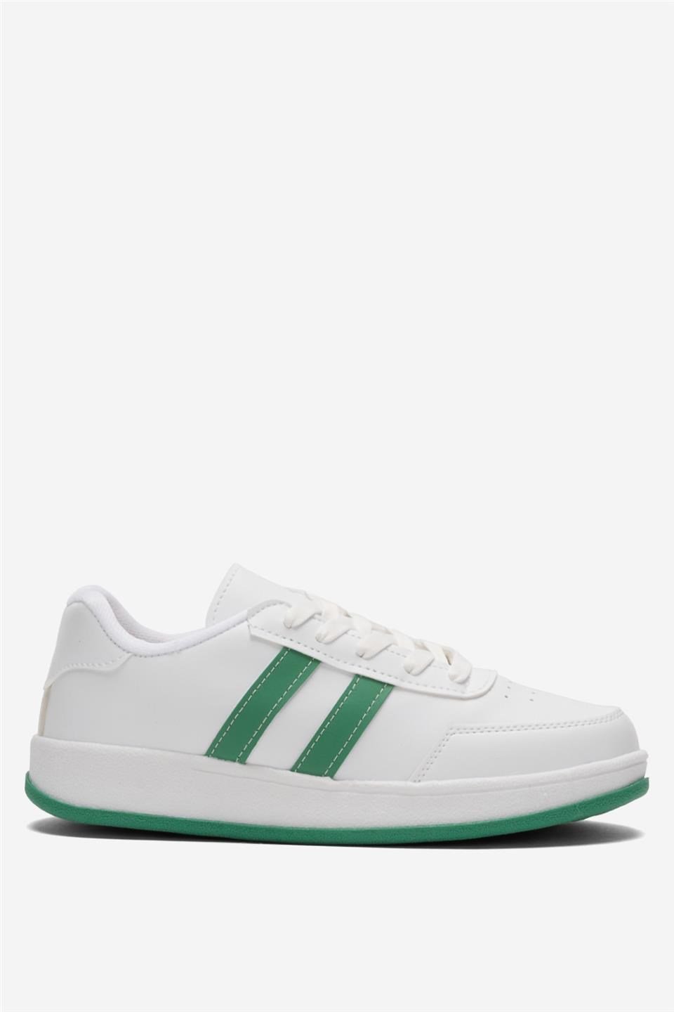 Unisex Düz Hafif Taban Sneaker Ayakkabı BEYAZ - YEŞİL