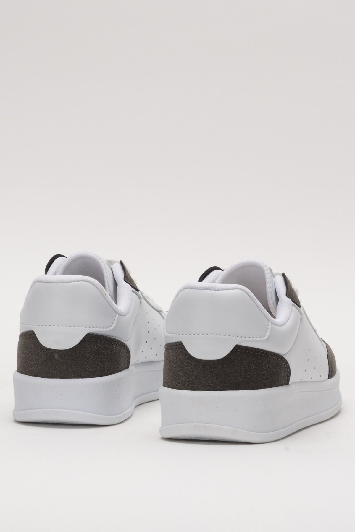Unisex Düz Hafif Taban Sneaker Ayakkabı BEYAZ - FÜME