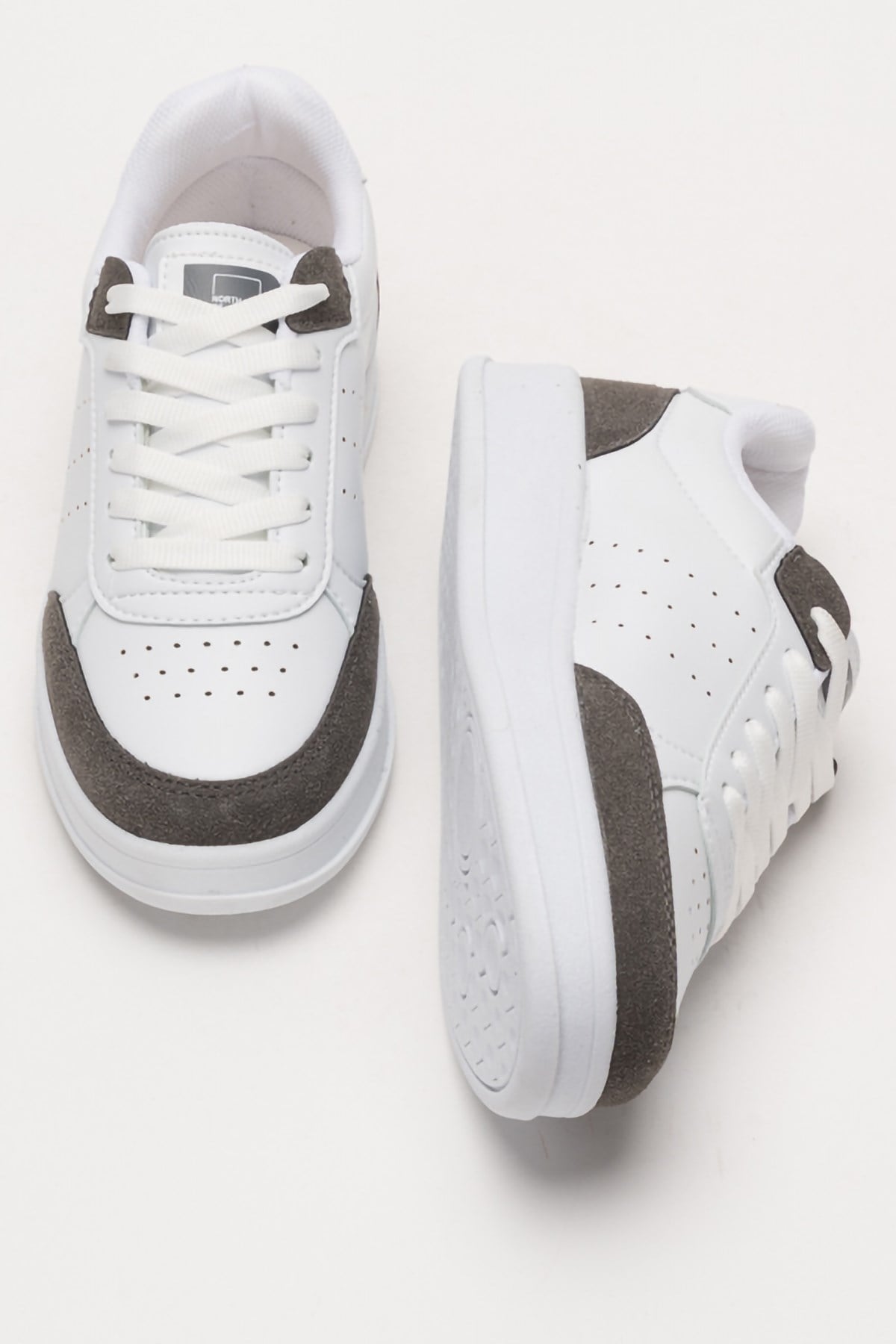 Unisex Düz Hafif Taban Sneaker Ayakkabı BEYAZ - FÜME