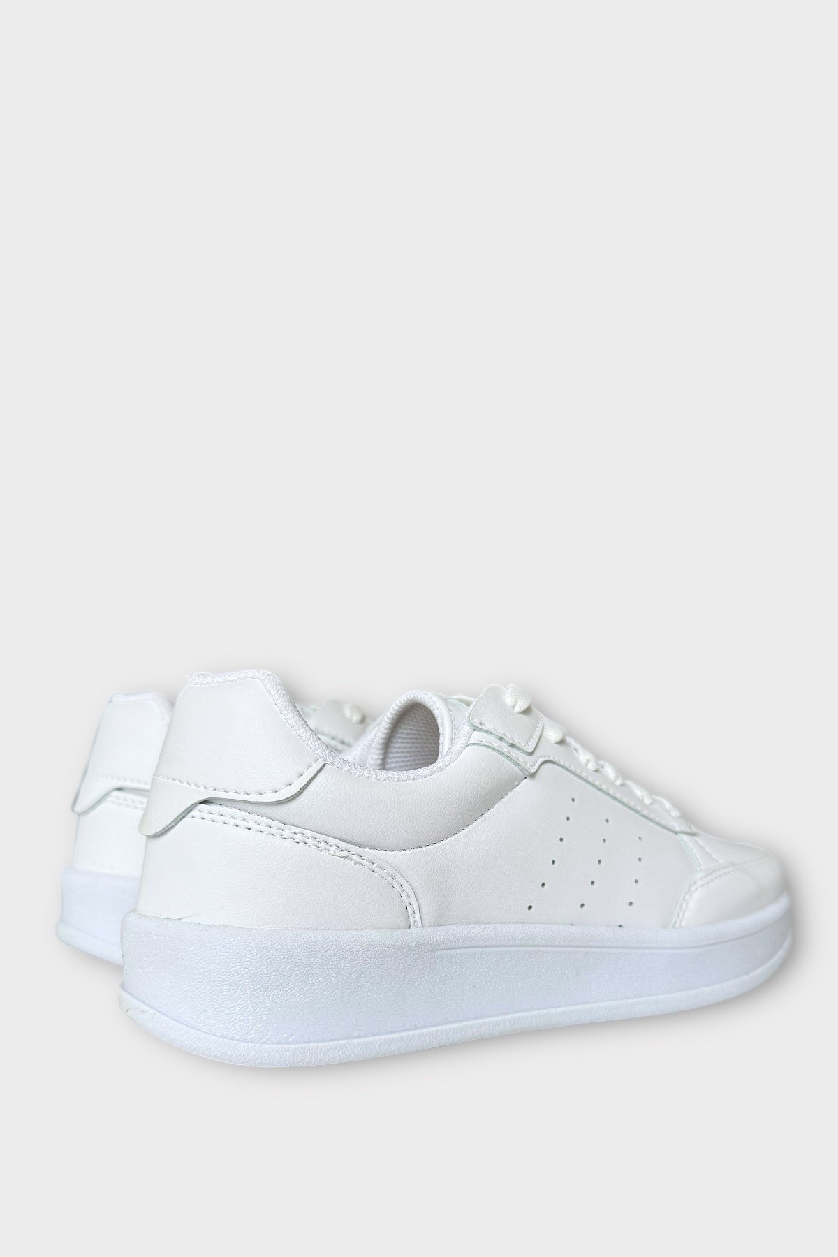 Unisex Düz Hafif Taban Sneaker Ayakkabı BEYAZ
