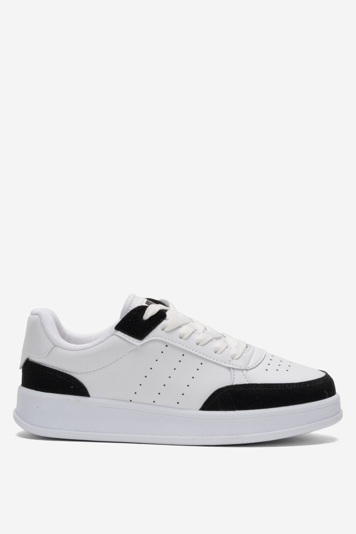 Unisex Düz Hafif Taban Sneaker Ayakkabı BEYAZ - SİYAH