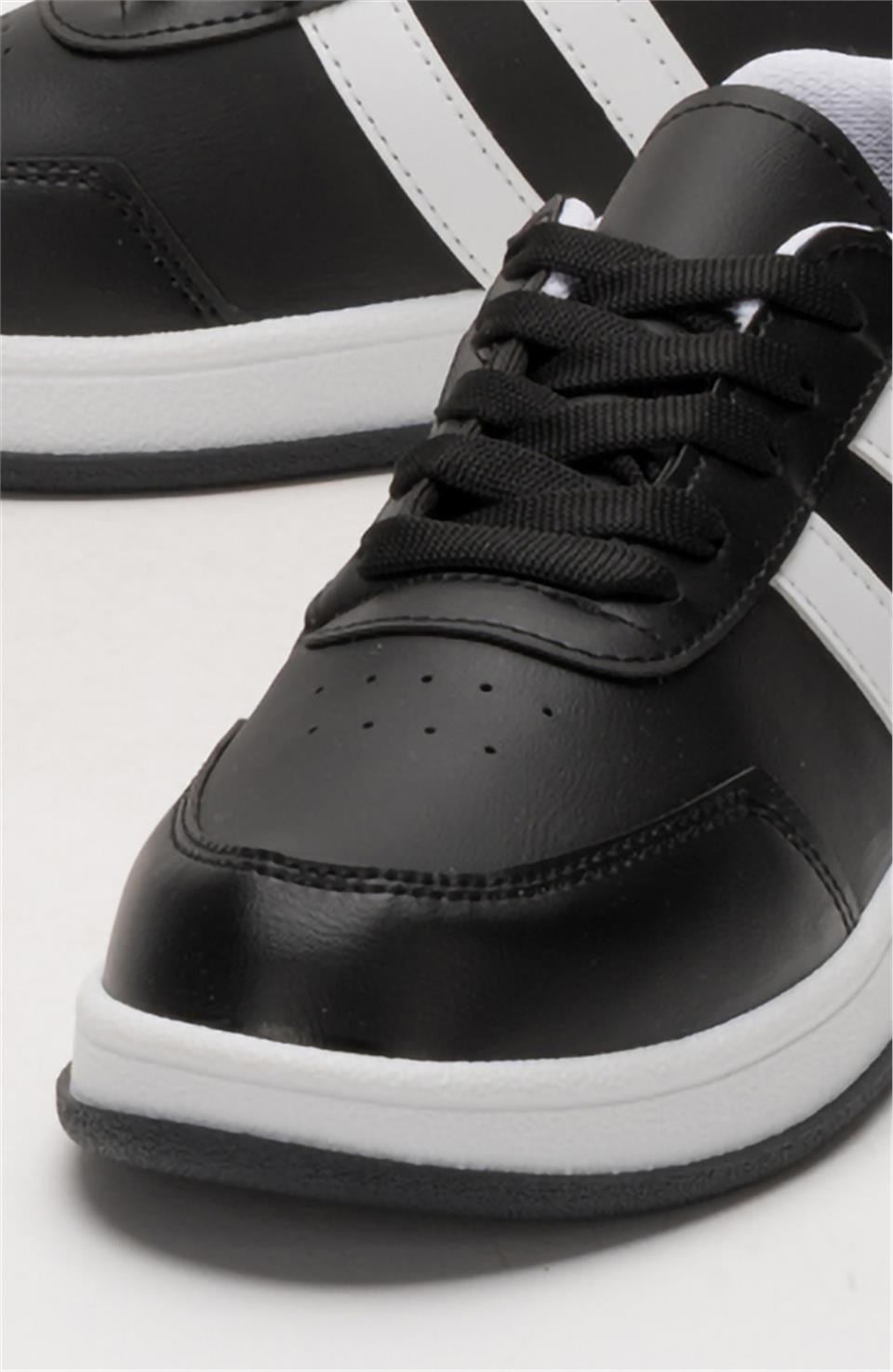 Unisex Düz Hafif Taban Sneaker Ayakkabı SİYAH - BEYAZ