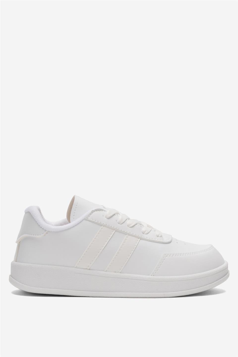 Unisex Düz Hafif Taban Sneaker Ayakkabı BEYAZ