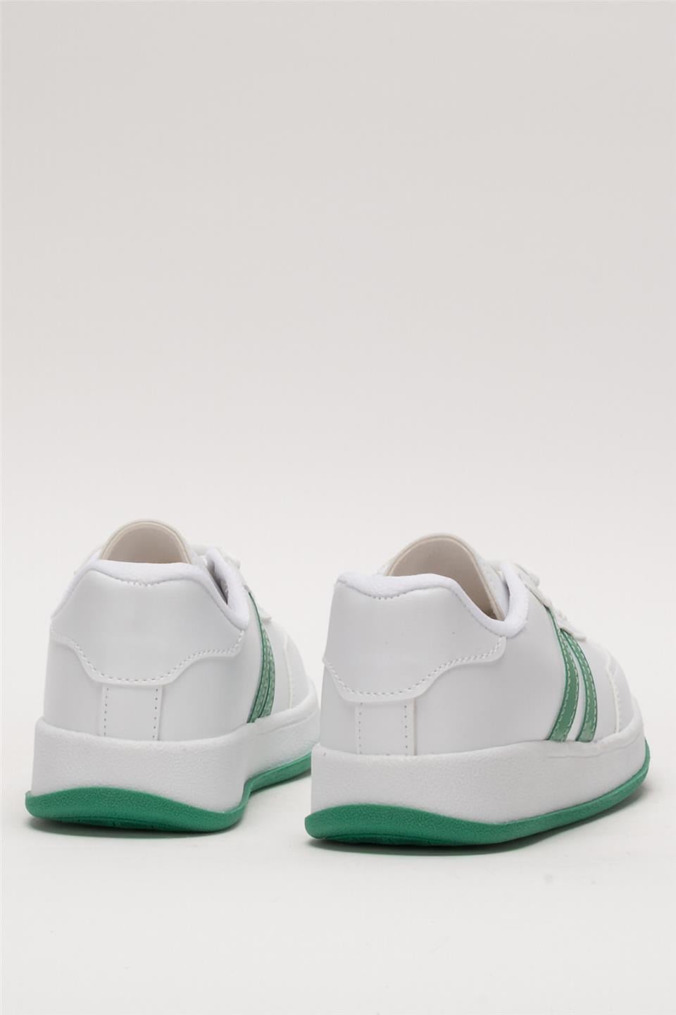 Unisex Düz Hafif Taban Sneaker Ayakkabı BEYAZ - YEŞİL