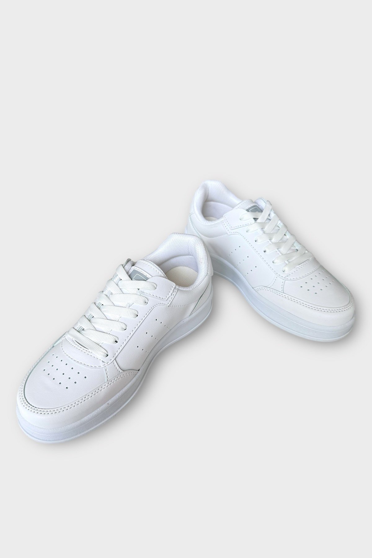 Unisex Düz Hafif Taban Sneaker Ayakkabı BEYAZ