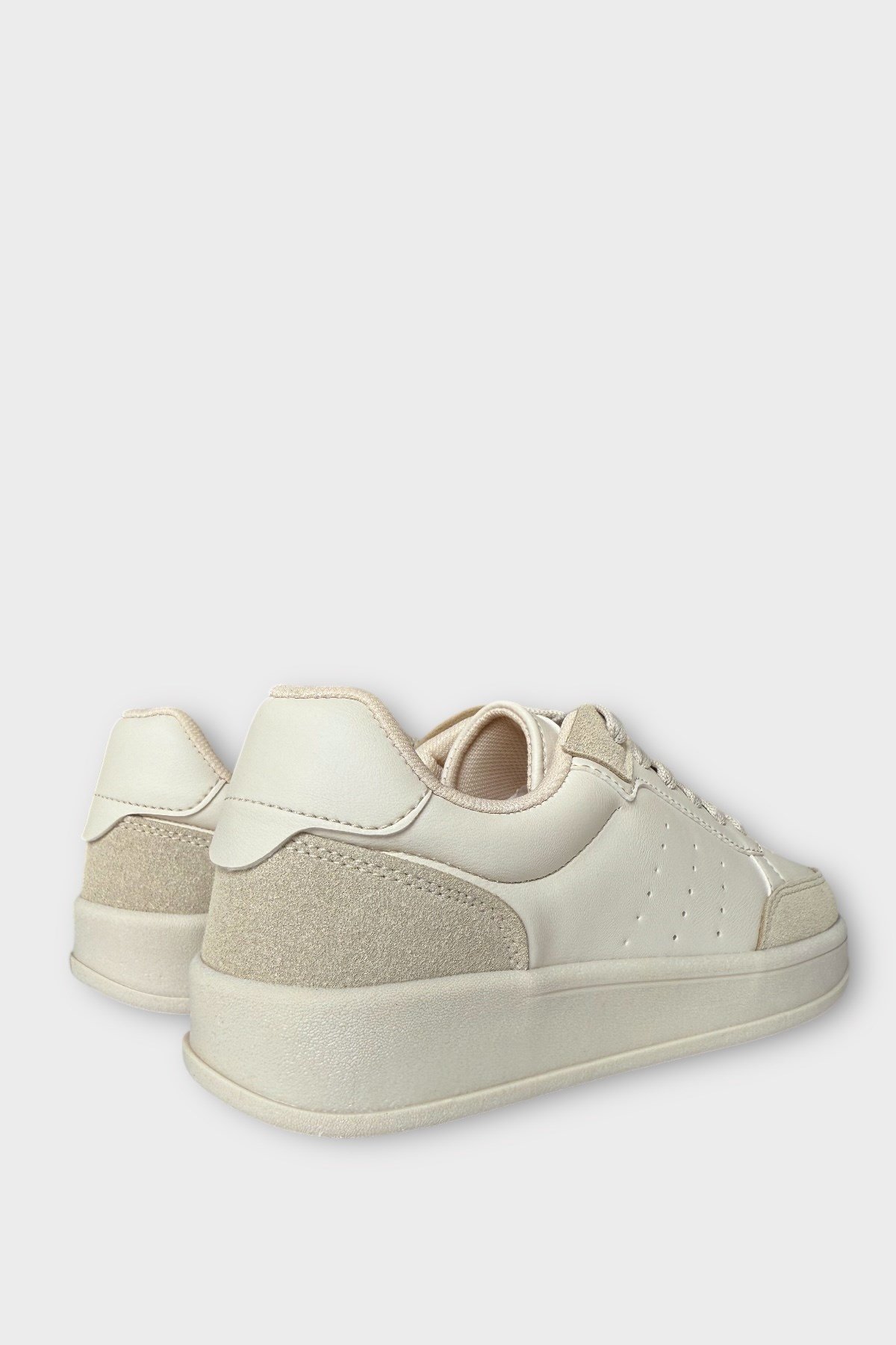 Unisex Düz Hafif Taban Sneaker Ayakkabı BEJ