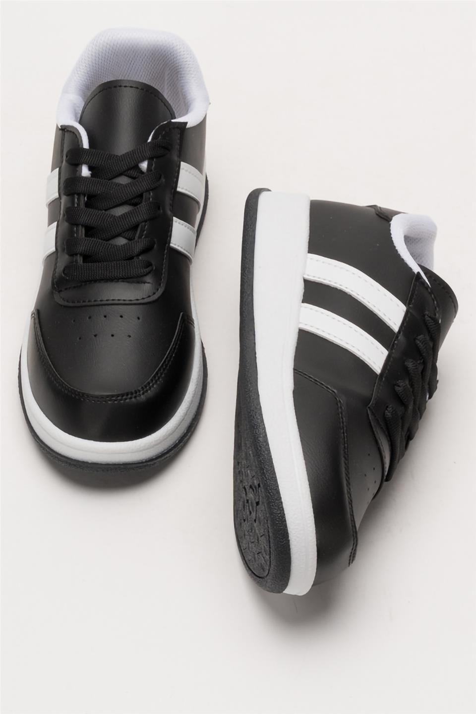 Unisex Düz Hafif Taban Sneaker Ayakkabı SİYAH - BEYAZ