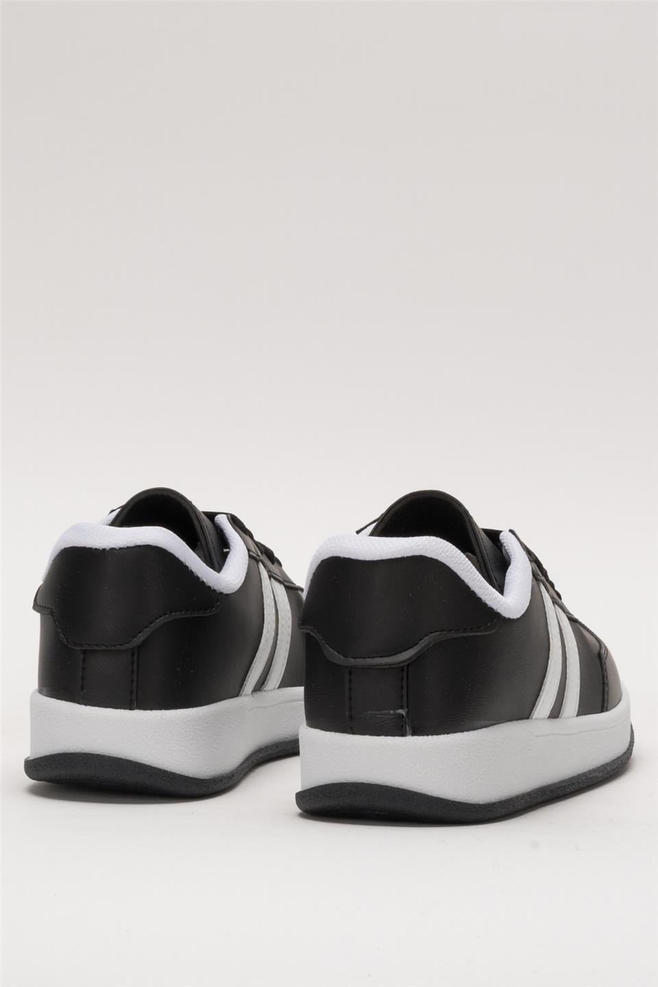 Unisex Düz Hafif Taban Sneaker Ayakkabı SİYAH - BEYAZ