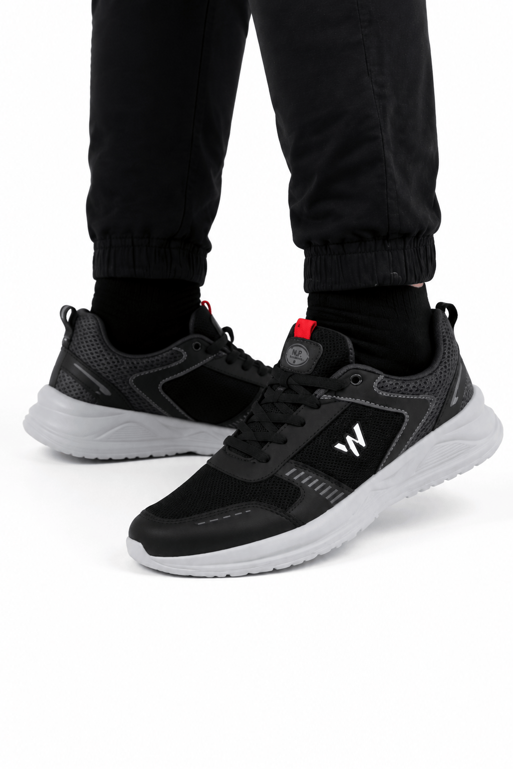 Unisex Faylon Taban Airfile Spor Ayakkabı SİYAH - FÜME