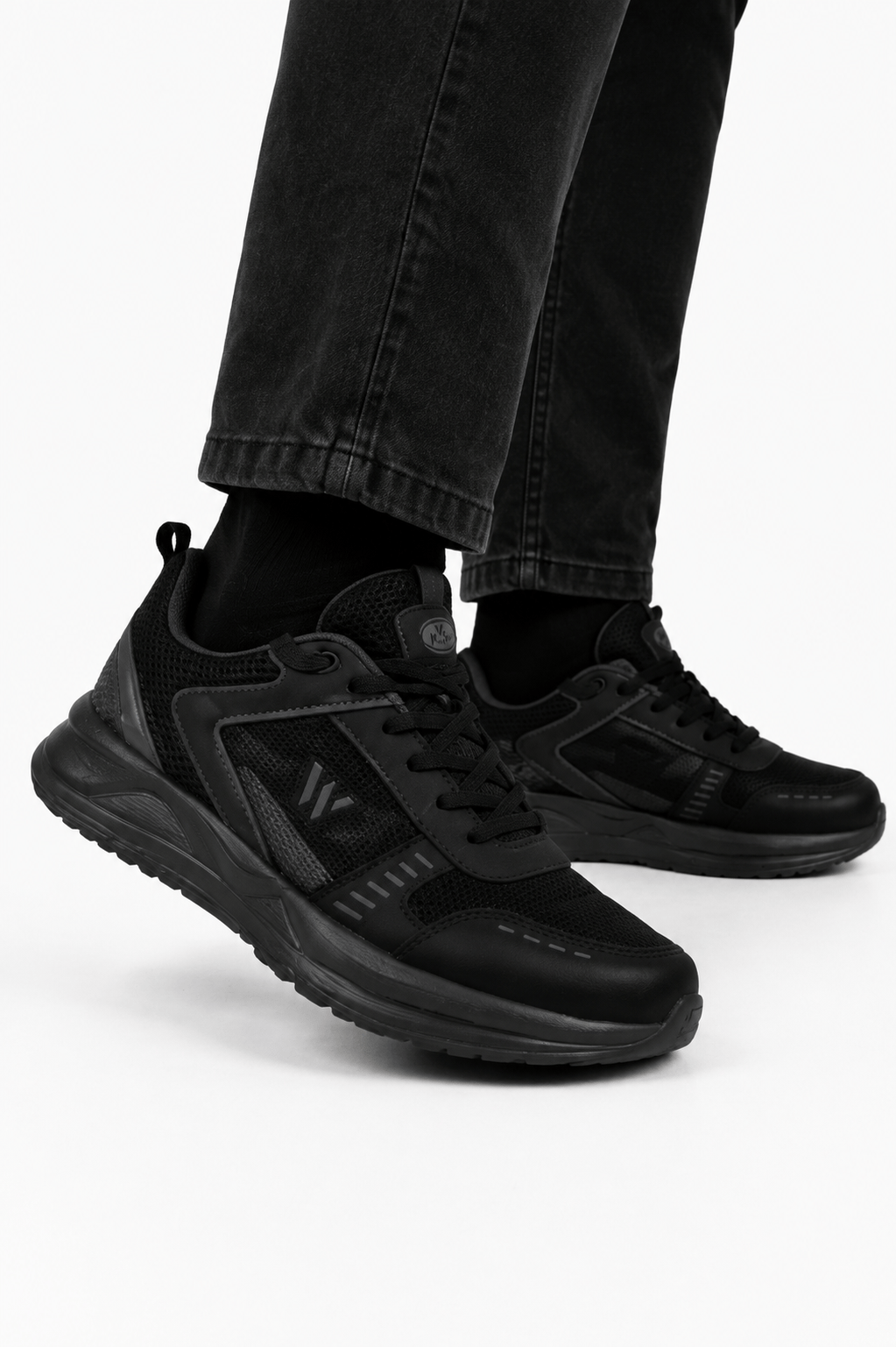 Unisex Faylon Taban Airfile Spor Ayakkabı SİYAH