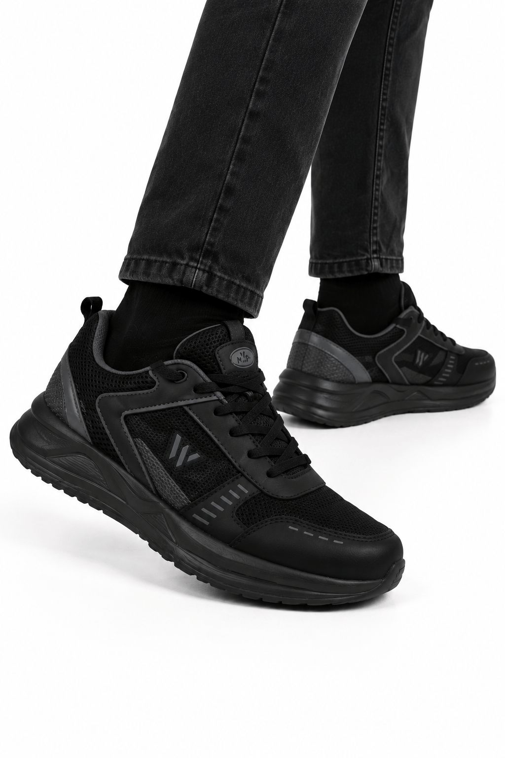 Unisex Faylon Taban Airfile Spor Ayakkabı SİYAH
