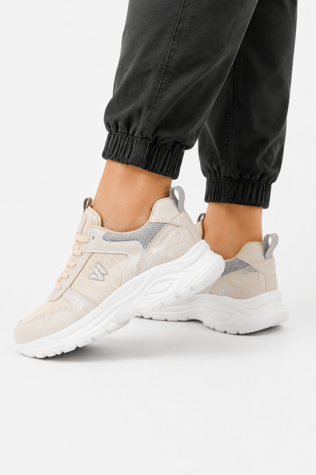 Unisex Faylon Taban Airfile Spor Ayakkabı BEJ